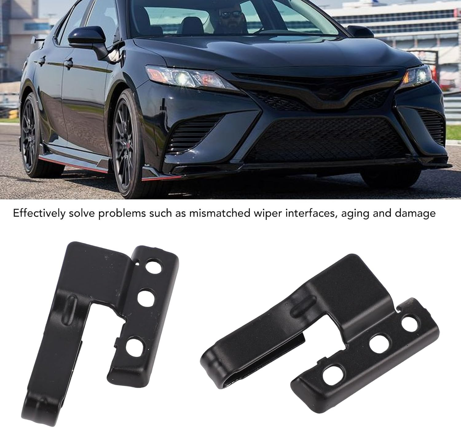 NOENNULL Wiper Adapter Black Automotive Wiper Adapter with Mounting Screws Replacement for Tercel image number 3