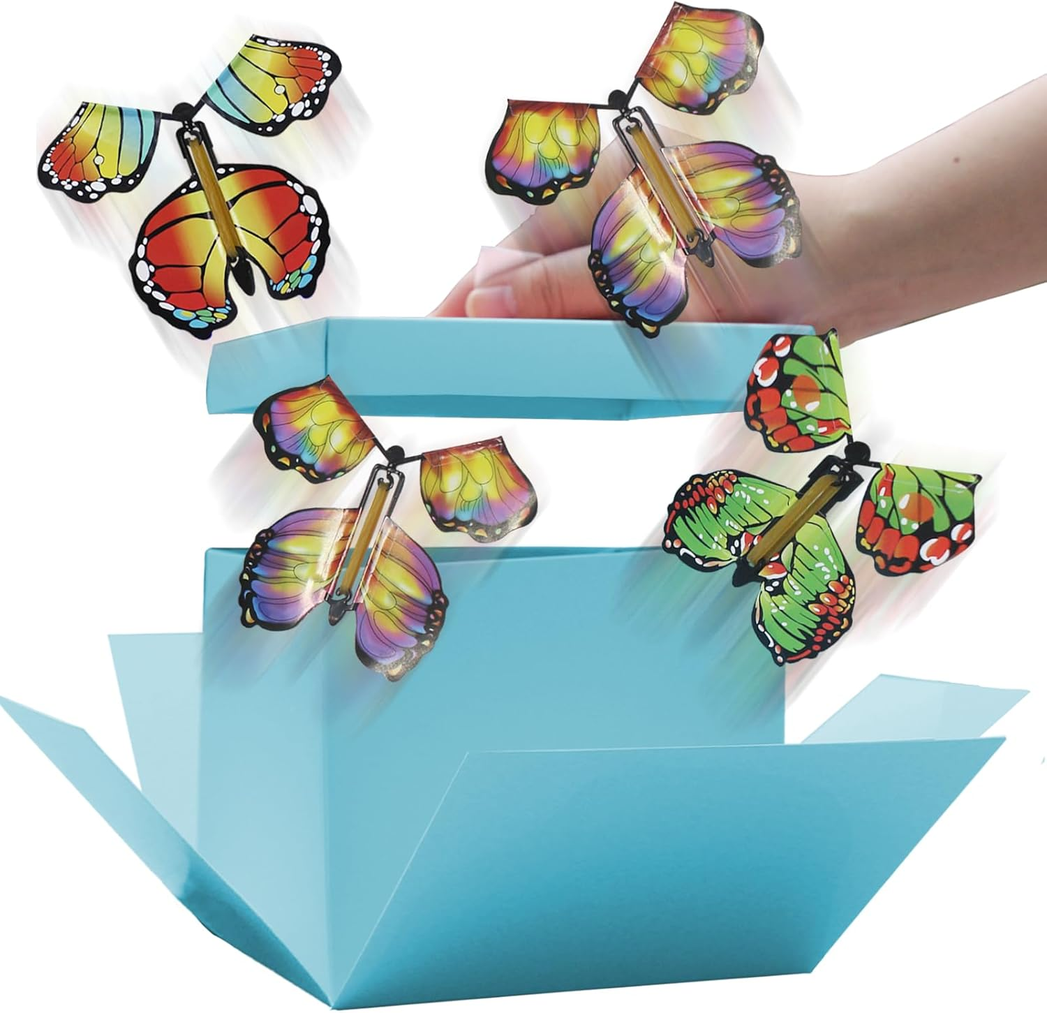 TUSAUW Butterfly Explosion Gift Box - Flying Butterfly Surprise Box for Birthdays, Christmas, Valentines, Proposal, Wedding Gifts & Prank (Black)