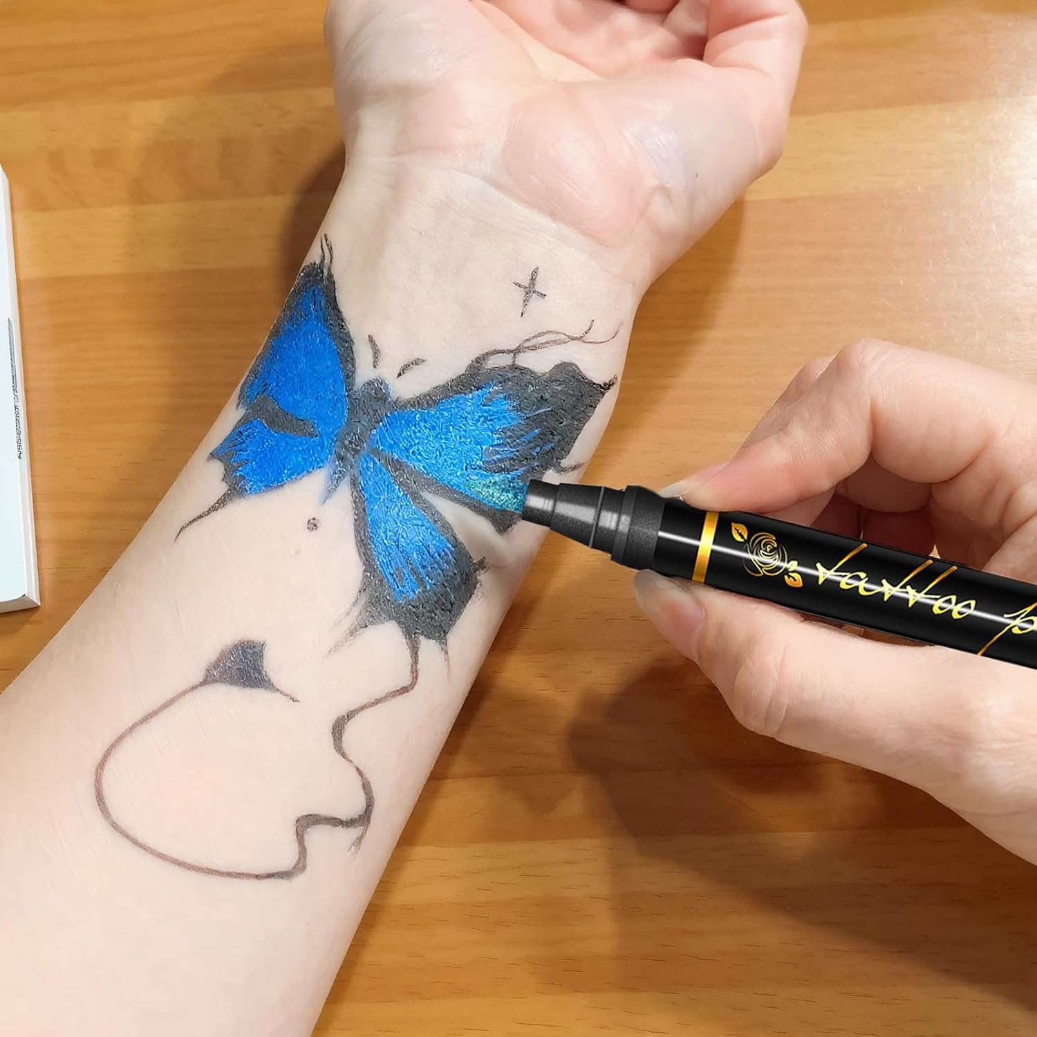 10 Pcs Tattoo Pens for Kids, Temporary Tattoo Pens, Kids Skin Tattoo Pens with Bold and Fine Lines, Safe for Skin, Perfect for Face & Body Art, Ideal for Festivals and Birthdays image number 2