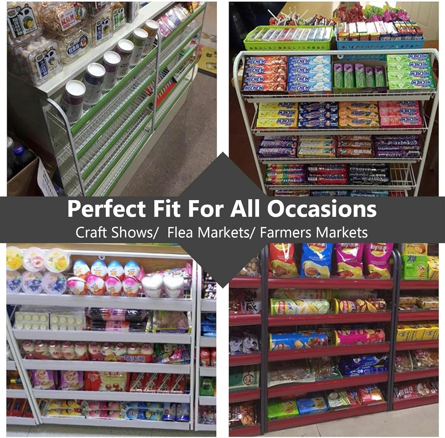 Snack Storage Rack Storage Baskets， Candy Display Rack(Black,50X15X67Cm) image number 2