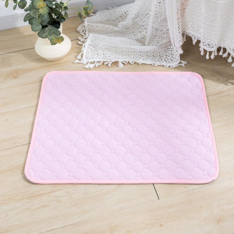 Azullanse Washable Guinea Pig Cage Liner, 100 X 70 Cm, Reusable Washable Pee Pads, Waterproof Guinea Pig Litter for Small Animals, 2 Molars, Stone (Pink) image number 2