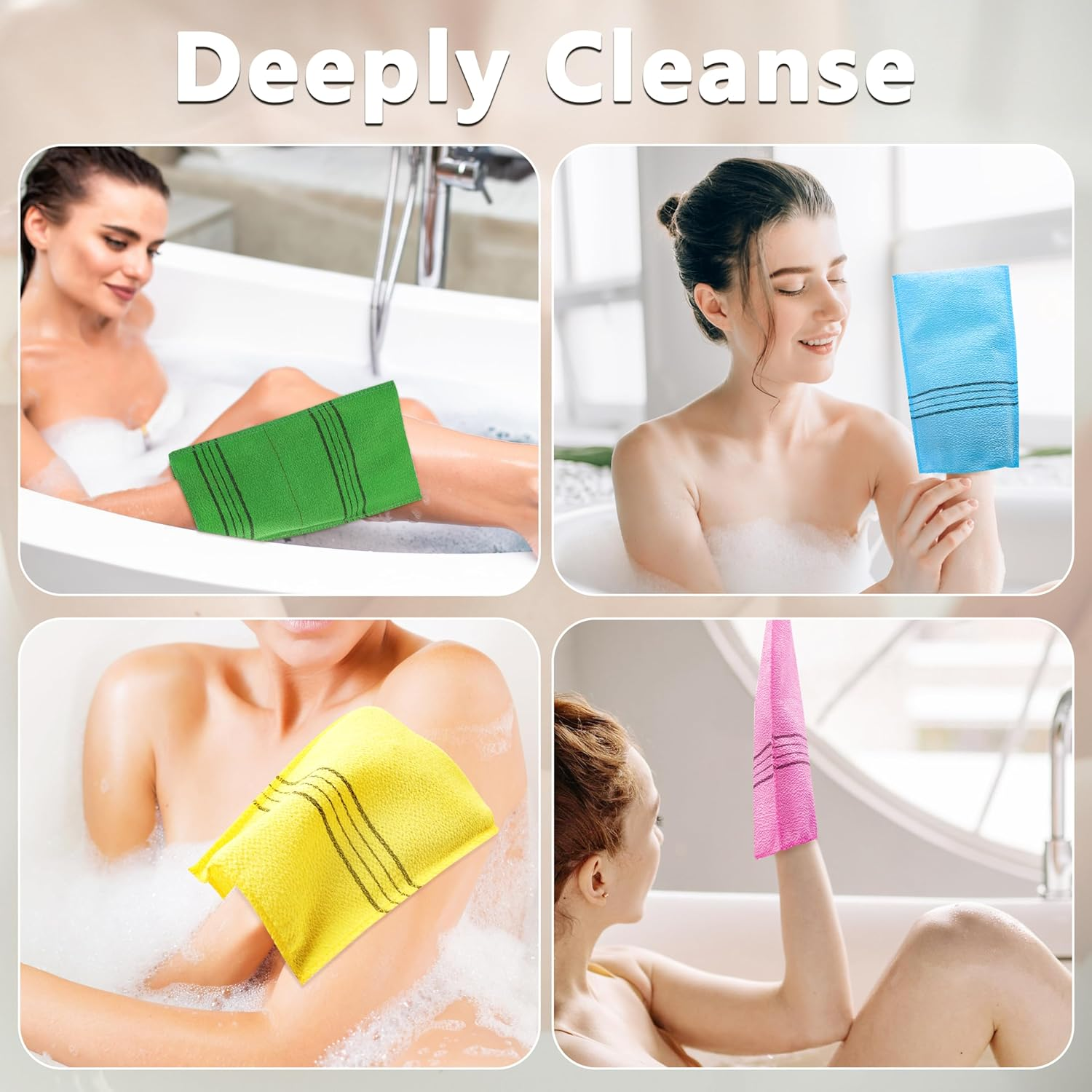 15 Pcs Korean Exfoliating Mitt, 9*5.5 in Gentle Exfoliating Korean Scrub Mitt, Large Korean Washcloth Exfoliating, Colorful Korean Body Scrubber for Cleaning Skin, Reducing Dirt and Grease (5 Colors) image number 6