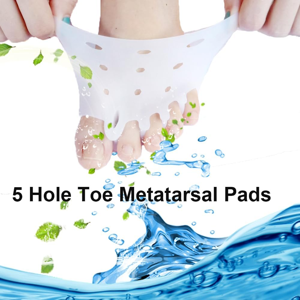 Metatarsal Pads with Gel Bunion Corrector Cushion, 4 Pieces Toe Spacers, Ball of Foot Cushions, Soft&Breathable for Women& Men image number 5
