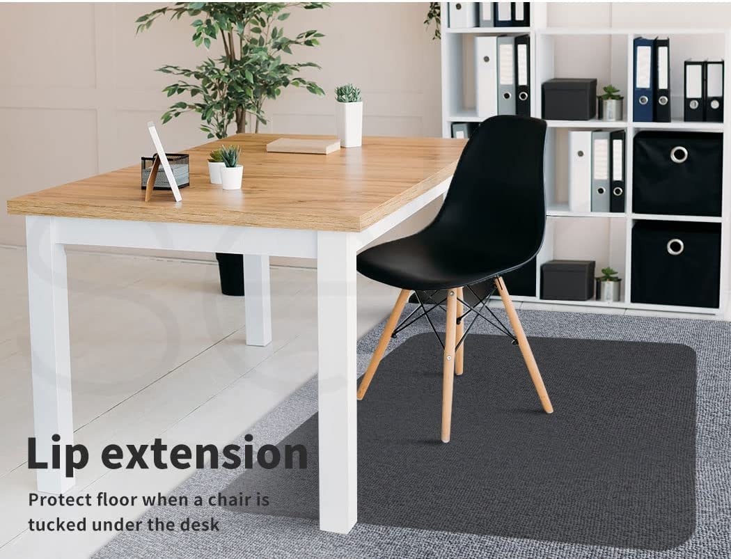 MARLOW Office Chair Mat for Carpet, Anti-Slip Desk Chair Mat, 135 X 114Cm Computer Chair Mat Floor Mat with Grippers, PVC Floor Protector for Office Chairs, Gaming Chairs, Computer Chairs (Black) image number 2
