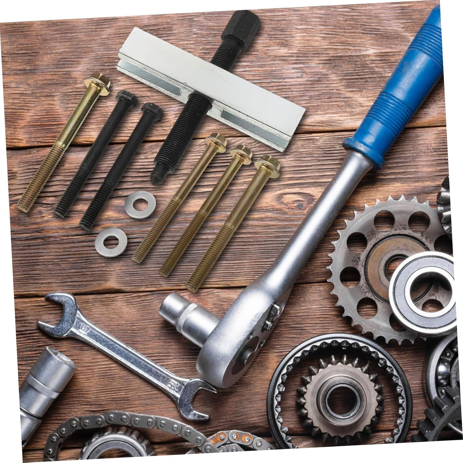 COSMEVIVI Heavy Duty Crankshaft Belt Pulley Puller Tool Set Universal Bearing Puller for Automotive Engine and Motorcycle Repair Mechanic Workshop Equipment image number 3