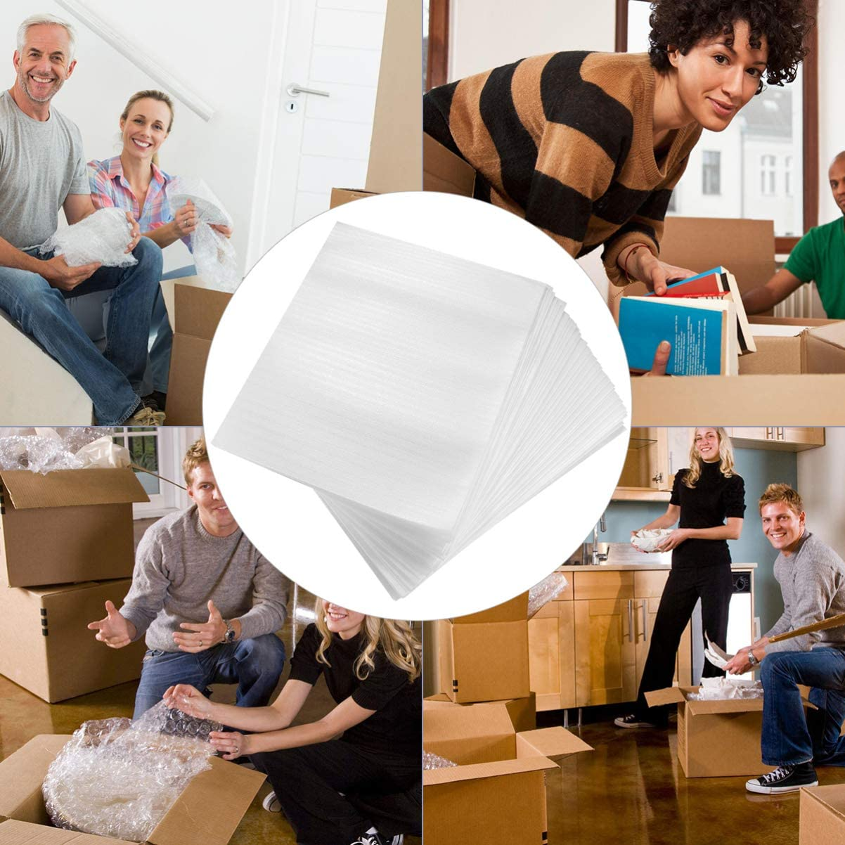 Mailers Poly Bags Foam Pouches Foam Wrap Sheets: 100PCS Packing Foam Cushioning Foam Padding for China Dish Plates Mugs Packing Supplies 20X25Cm Honeycomb Packing Paper image number 2