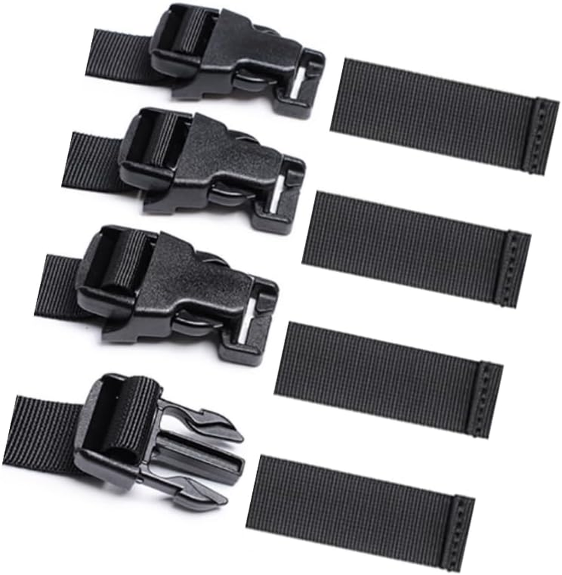 GYWHOOFT Luggage Straps,4 Pcs Backpack Straps Luggage Straps with Buckle Clips Compression Straps for Backpack Accessory Strap (Black) image number 1