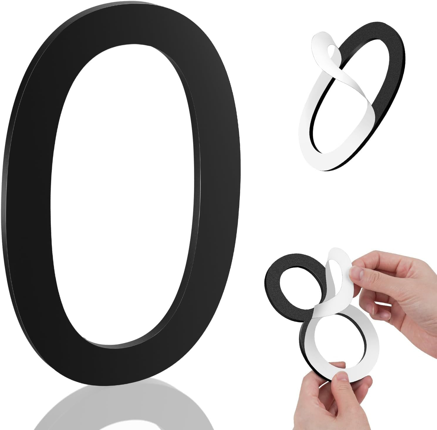 5 Inch House Numbers, Self-Adhesive House Number Acrylic Modern House Numbers for outside Black Mailbox Numbers Address Home Number for House Apartments Office Hotel Room Easy to Install (Numeral.9)