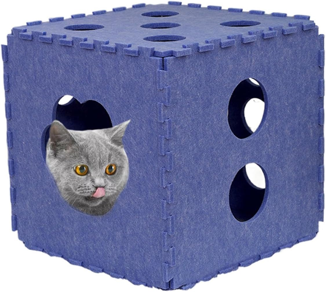 Cat House - Breathable Puzzle Shape Cat Bed Cave,Cat Hideaway, Indoor Cat Cube, Washable Scratching Board for Puppy & Kitten under 11-22 Pounds image number 5