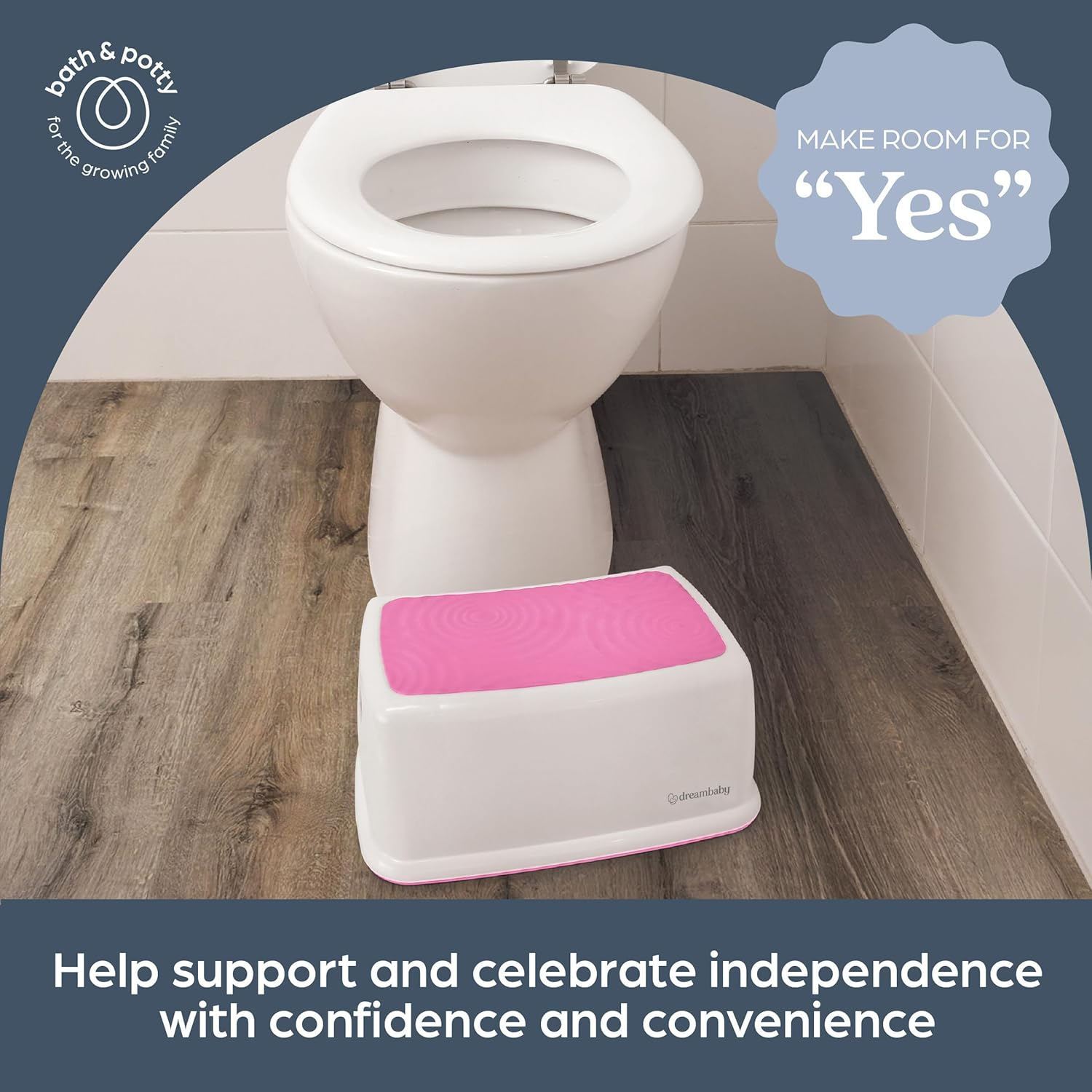 Dreambaby Toddler Step Stool, Plastic or Rubber, Pink, 26 X 38 X 16.5Cm image number 1