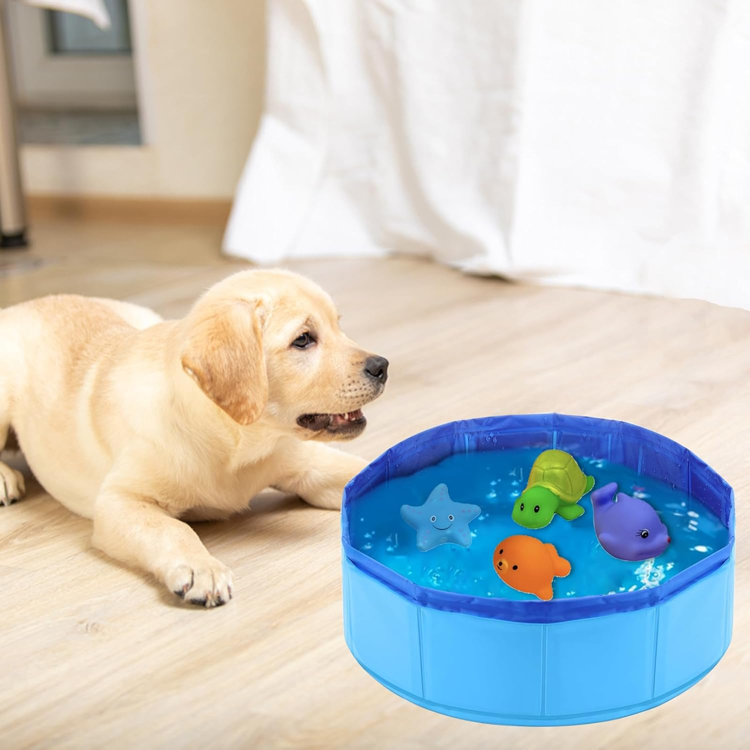 Cat Pool, 30 X 10 Cm Non-Slip Cat Tub, Swimming Pool for Dogs and Cats in Summer, Mini Pool for Kittens and Puppies for Playing and Bathing (Blue) image number 1