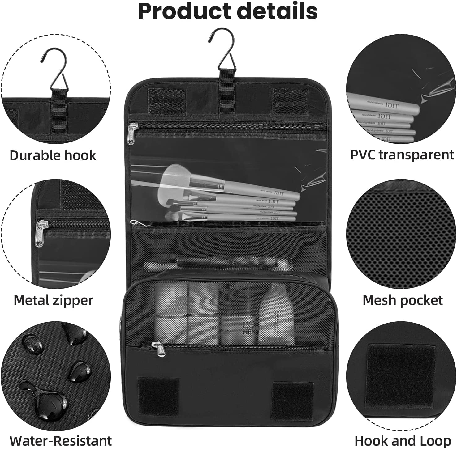Packing Cubes, 10 Set Packing Cubes with Shoe Bag & Electronics Bag - Luggage Organizers Suitcase Travel Accessories (Black) image number 1