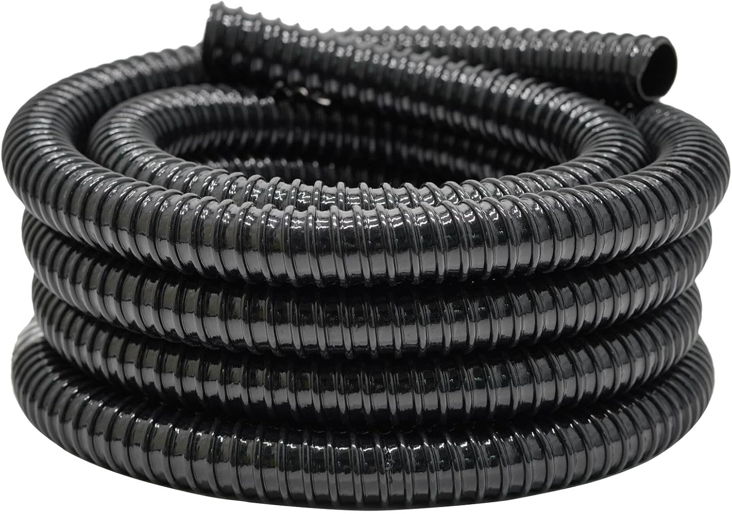 Pamopamo 1 Inch Pond Tubing, 1" ID Corrugated PVC Hose Pipe - 20 Feet Length Flexible Black Aquarium, Pond Waterfall, Garden Pond Pump Drainage Tube image number 5