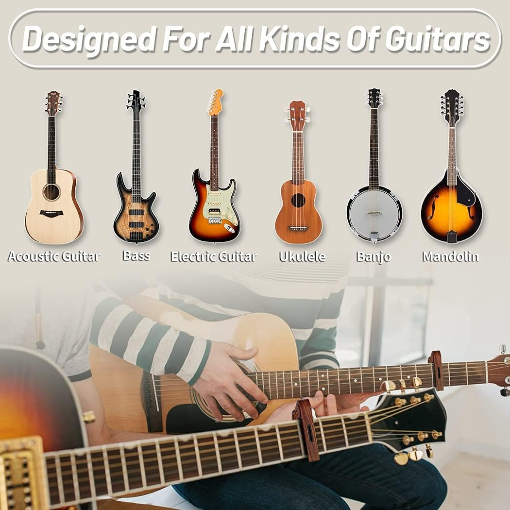 Guitar Capo, with Pick Holder Capo and Pick for Acoustic Electric Guitar,Ukulele image number 1