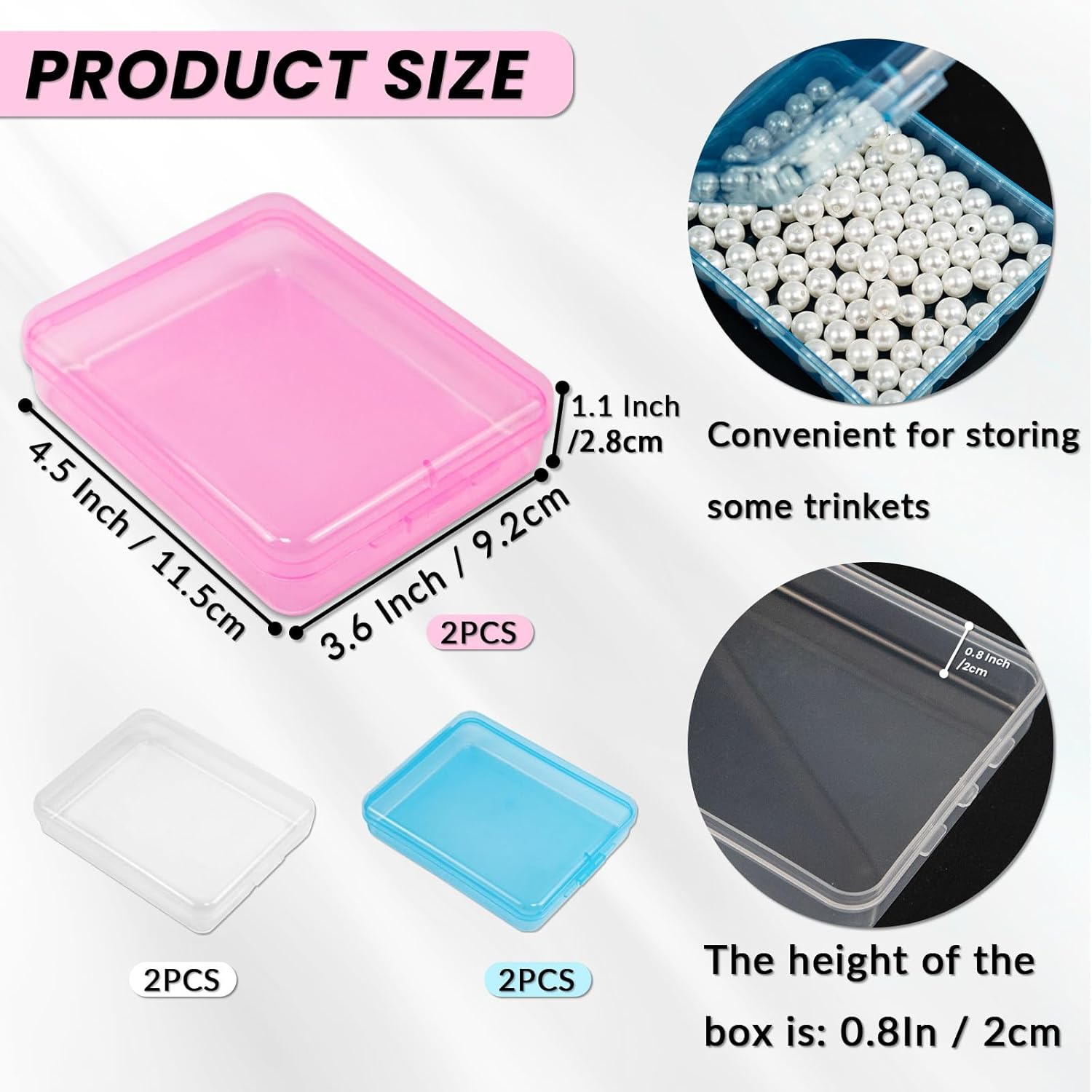 6 Pcs Mini Transparent Plastic Storage Containers Box Portable Travel Cotton Pad Holder Small Cosmetic Pad Cotton Ball Holder Dispenser for Cotton Rounds, Swabs, Floss (3 Colors) image number 6