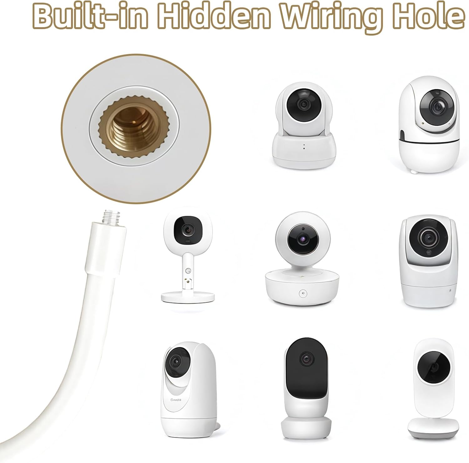 Baby Monitor Floor Stand Holder with 67 Inch Adjustable Height, Prevent Infants from Touching and Non-Slip Base, Compatible with All Monitors with 1/4 Threaded Hole or Any Cameras with 1/4 Screw Mount image number 6