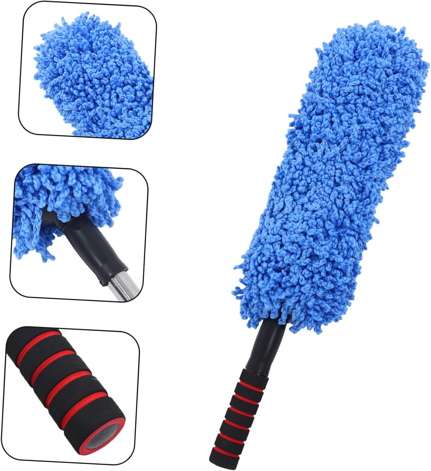 AKOOSY Car Duster Brush Microfiber Soft round Head for Interior and Exterior Dust Cleaning Blue, Automotive Dust Duster for Car Dash and Surface Cleaning image number 2
