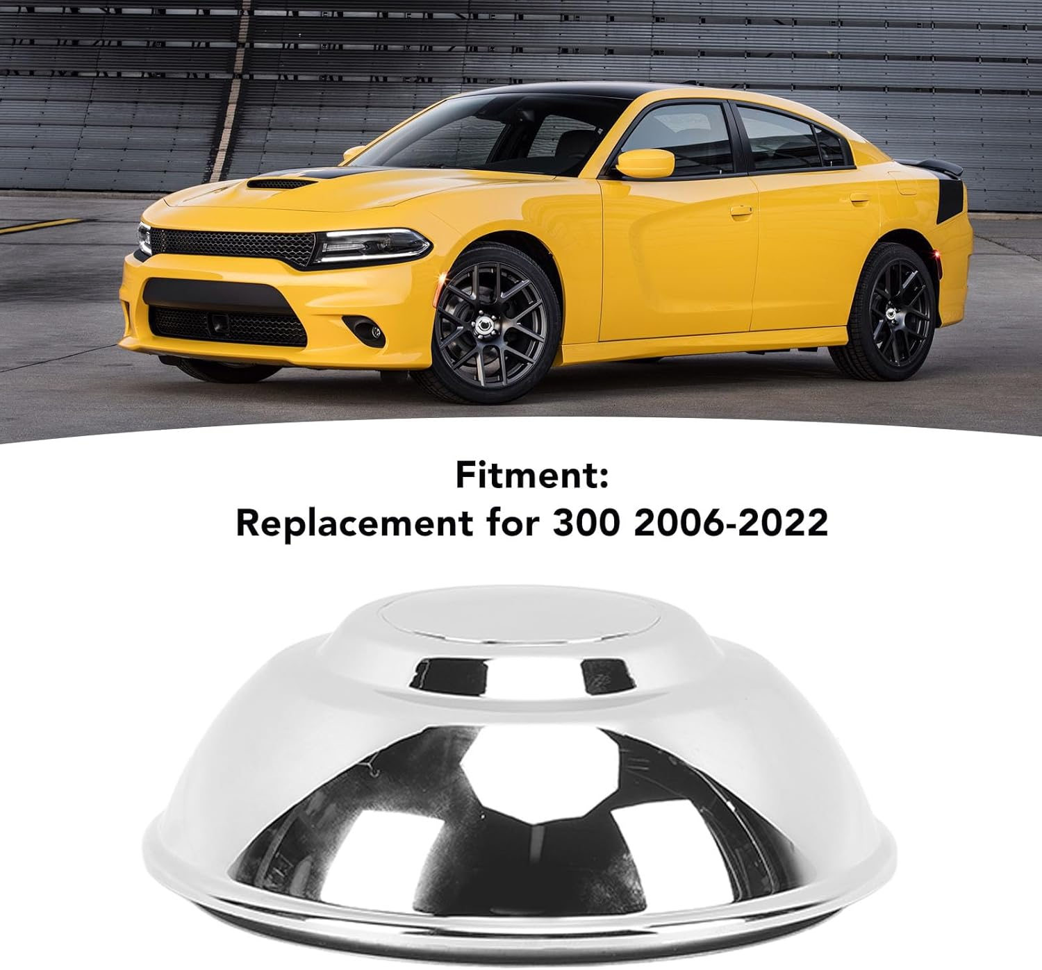 Hub Center 04895432AA for 2006-2022 300 &ndash; Fit, Plated Wheel Hub, Easy Installation, 4 Pack image number 1