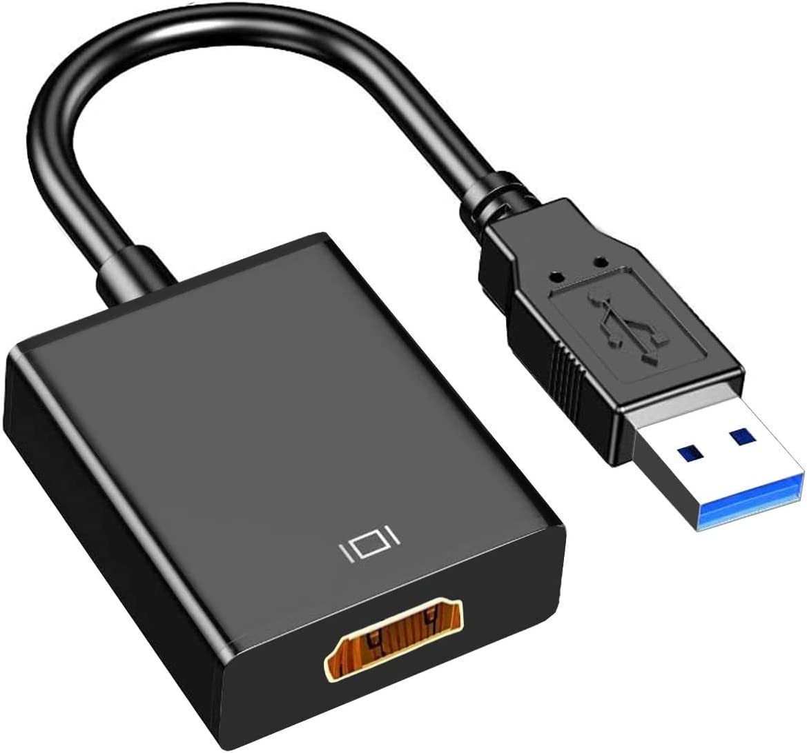 WOOTNB USB to HDMI Adapter, USB 3.0/2.0 to HDMI Cable Multi-Display Video Converter- PC Laptop Windows 7 8 10,Desktop, Laptop, PC, Monitor, Projector, Hdtv.[Not Support Chromebook]