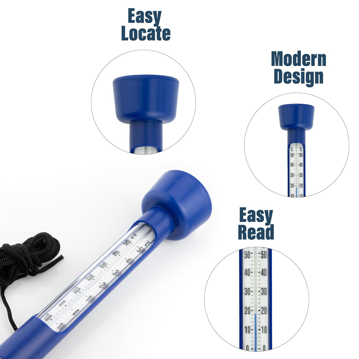 Swimming Pool Thermometer Easy to Read Water Temperature Thermometer for Ice Bath Cold Plunge Spa Pool Hot Tub Accessories Wild Swimming image number 6