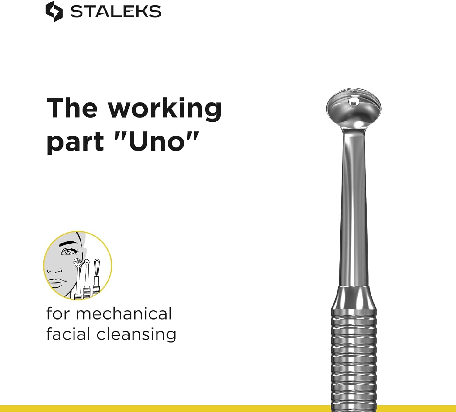 Staleks Pro Double-Ended Blackhead Remover Spoon Expert 20 Type 1 ? Uno Loop & Oval Extractor with 15 Holes ? Stainless Steel Tool for Pore Cleaning image number 1