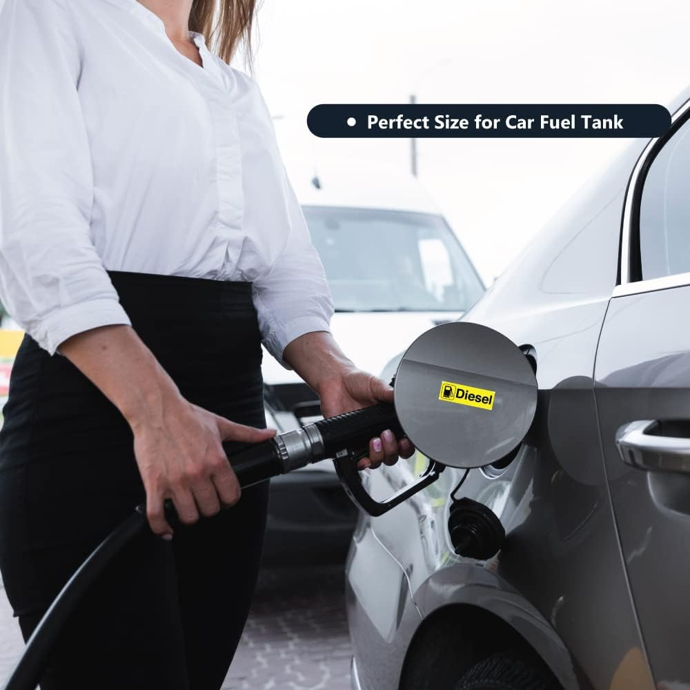 Pack of 5 Diesel Sticker for Fuel Cap Self Adhesive (64 X 22 Mm) Waterproof Diesel Stickers for Cars, Trucks Sara Prints&reg; image number 1