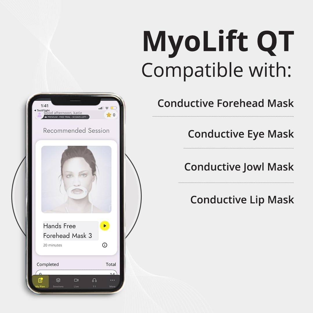 7E Wellness Myolift QT Microcurrent Facial Device with Smart Current Technology and Smartphone App - Portable Skin Care Tools, Instant Face Lift, anti Aging, Skin Tightening - up to 400 Microamps image number 2