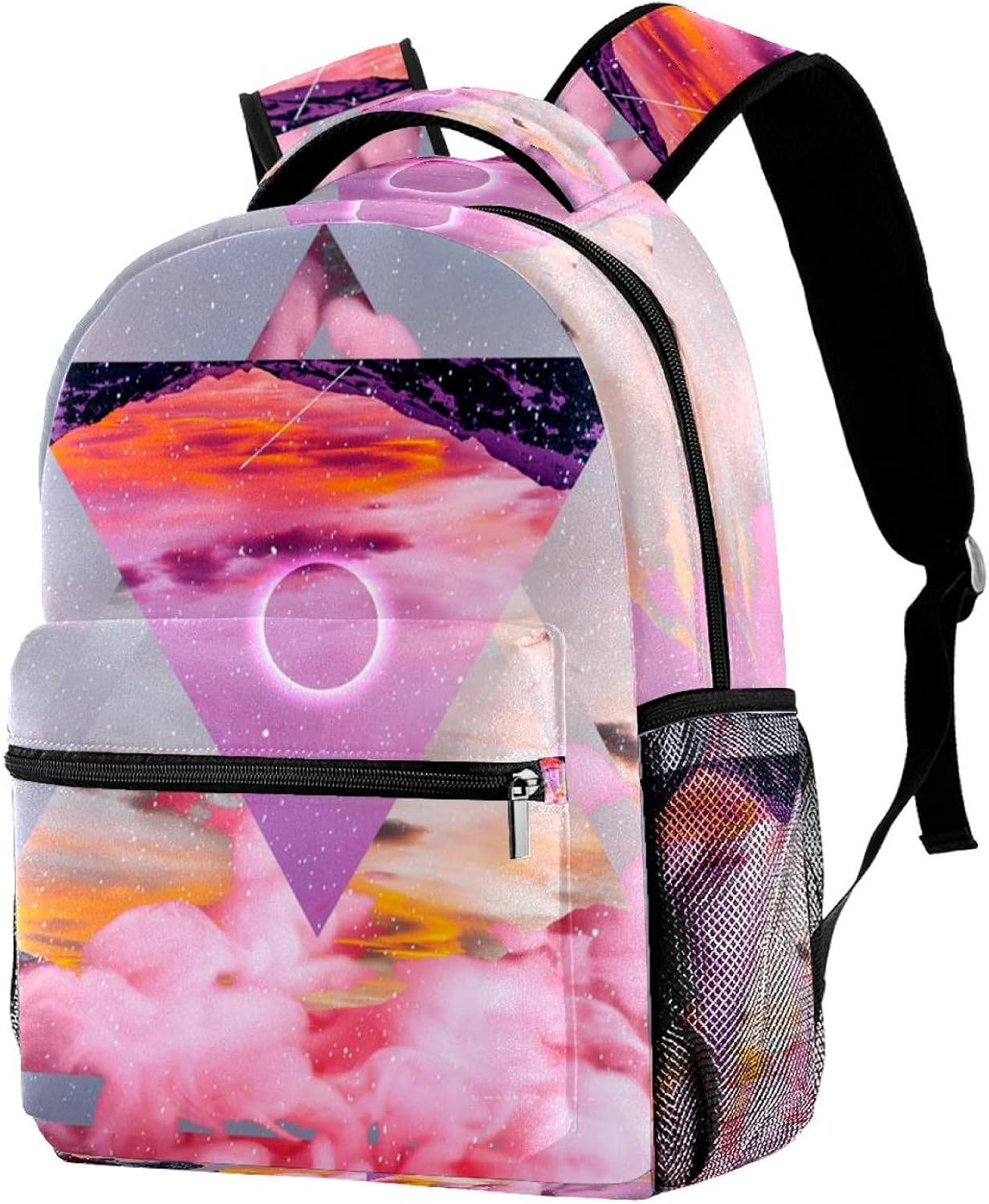 Geometric Shapes Backpack Students Shoulder Bags Travel Bag College School Tote Backpacks image number 4