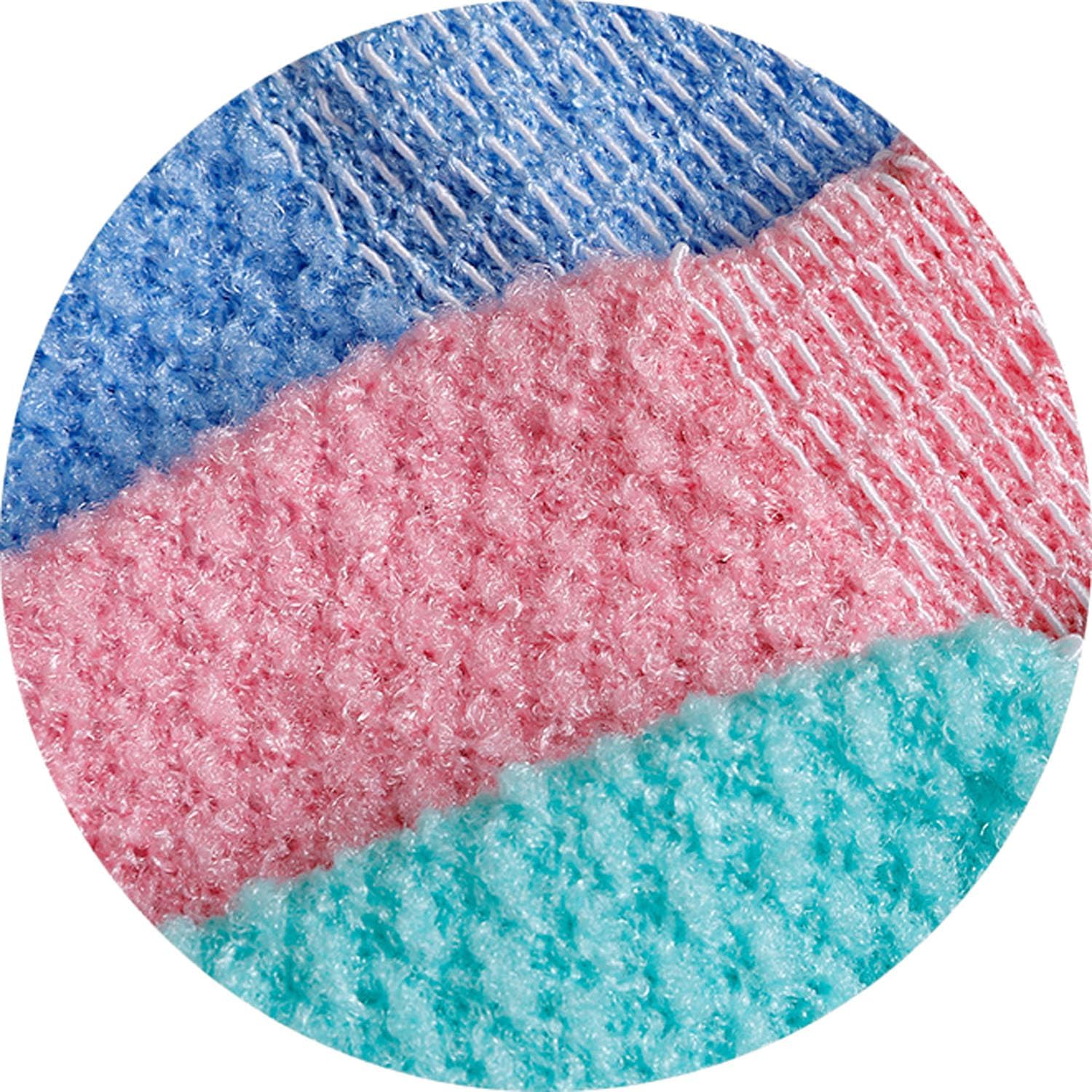 Haobase 3 Pairs Exfoliating Gloves Body Scrub Bath Gloves Scrubbing Gloves for Shower, Spa, Massage, Dead Skin Cell Remover (Blue+Green+Pink) - Blue+Green+Pink image number 6
