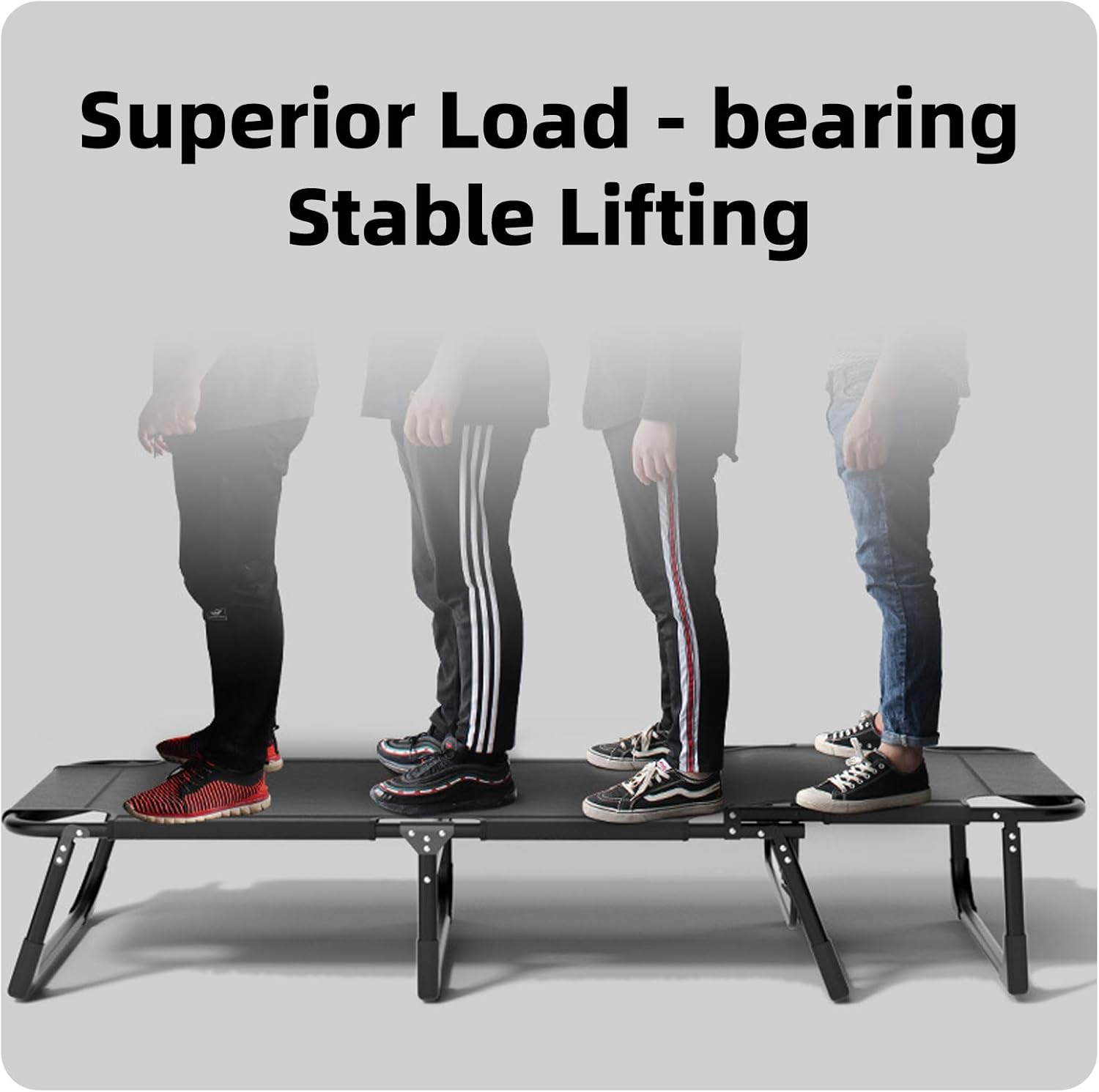 WAKYME Outdoor Lounges Chair Foldable Camping Chair, Adjustable Reclining Patio with Thick Padded, Lounge Chair for Outside, Folding Camping Chair for Garden, Lawn, Beach (Grey) image number 1