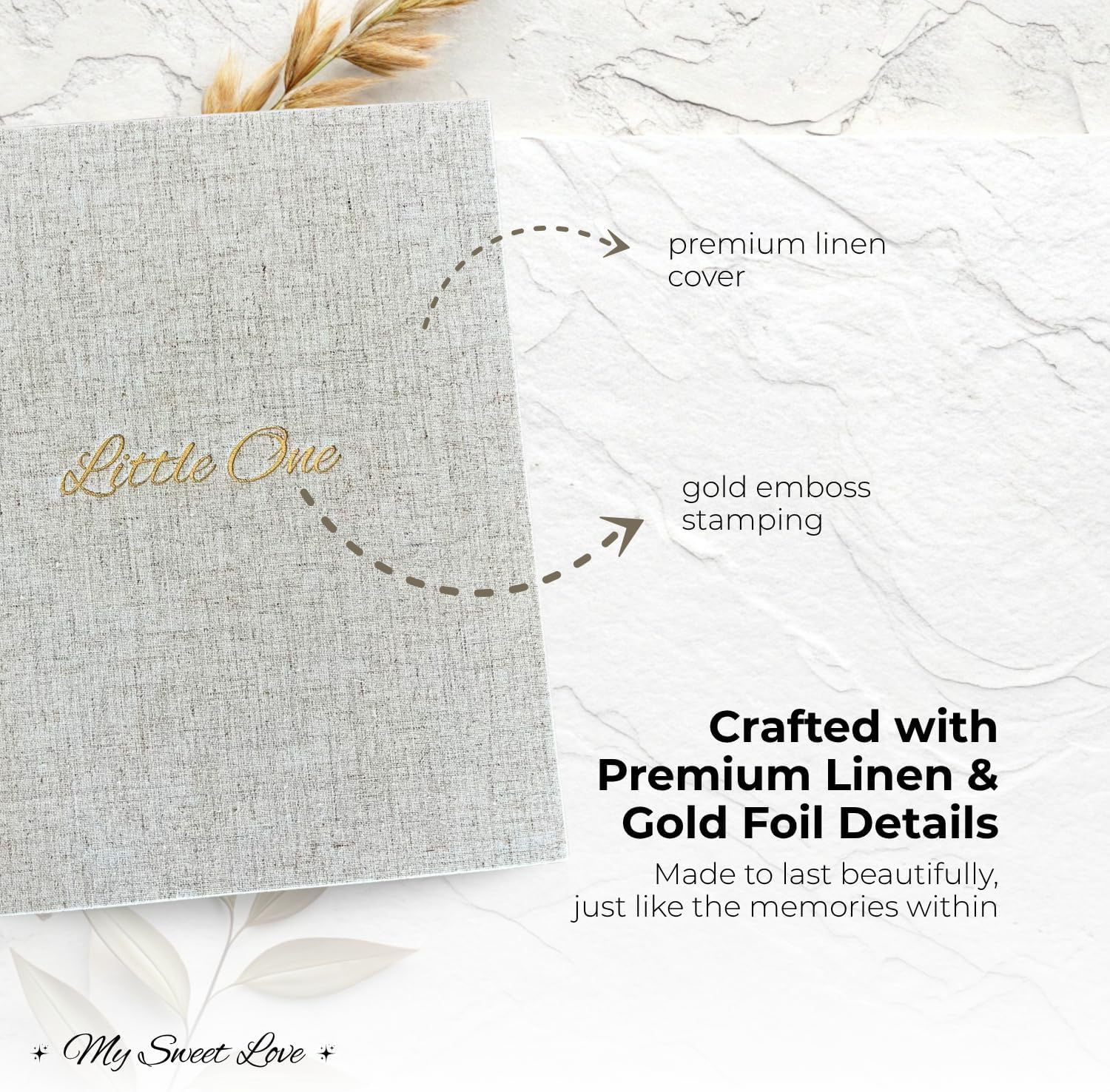 Little One Baby Journal &ndash; Premium Linen Baby Keepsake Binder from Pregnancy to 5 Years | Capture Every Milestone, Moment & Memory | Elegant Gender-Neutral Baby Memory Book for Mums & Gifts image number 6