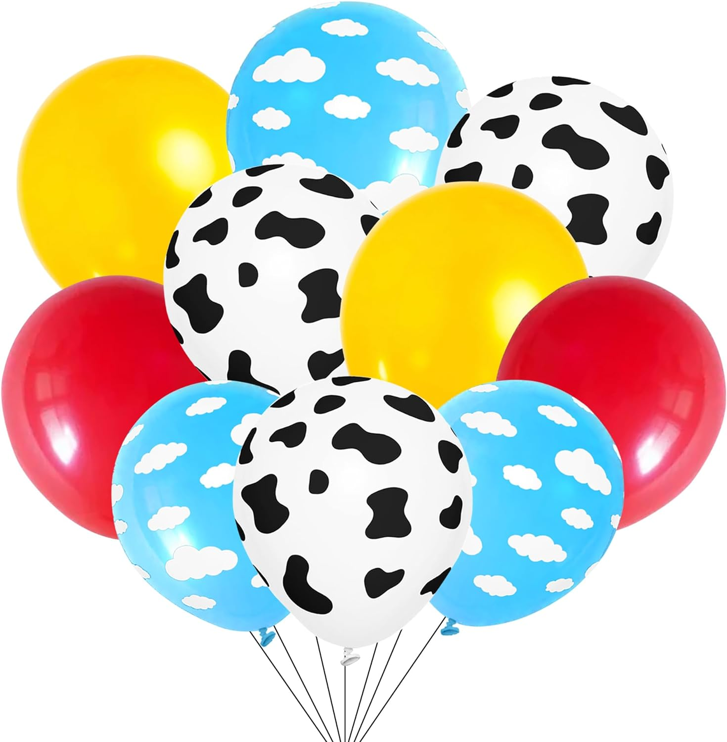 Cartoon Story Balloons Toy Inspired Story Birthday Party Supplies Party Decorations Cow Print Sky Blue Cloud Balloons Arch Garland Kit for Kids Boys Girls Story Themed Party Decor Favor image number 3