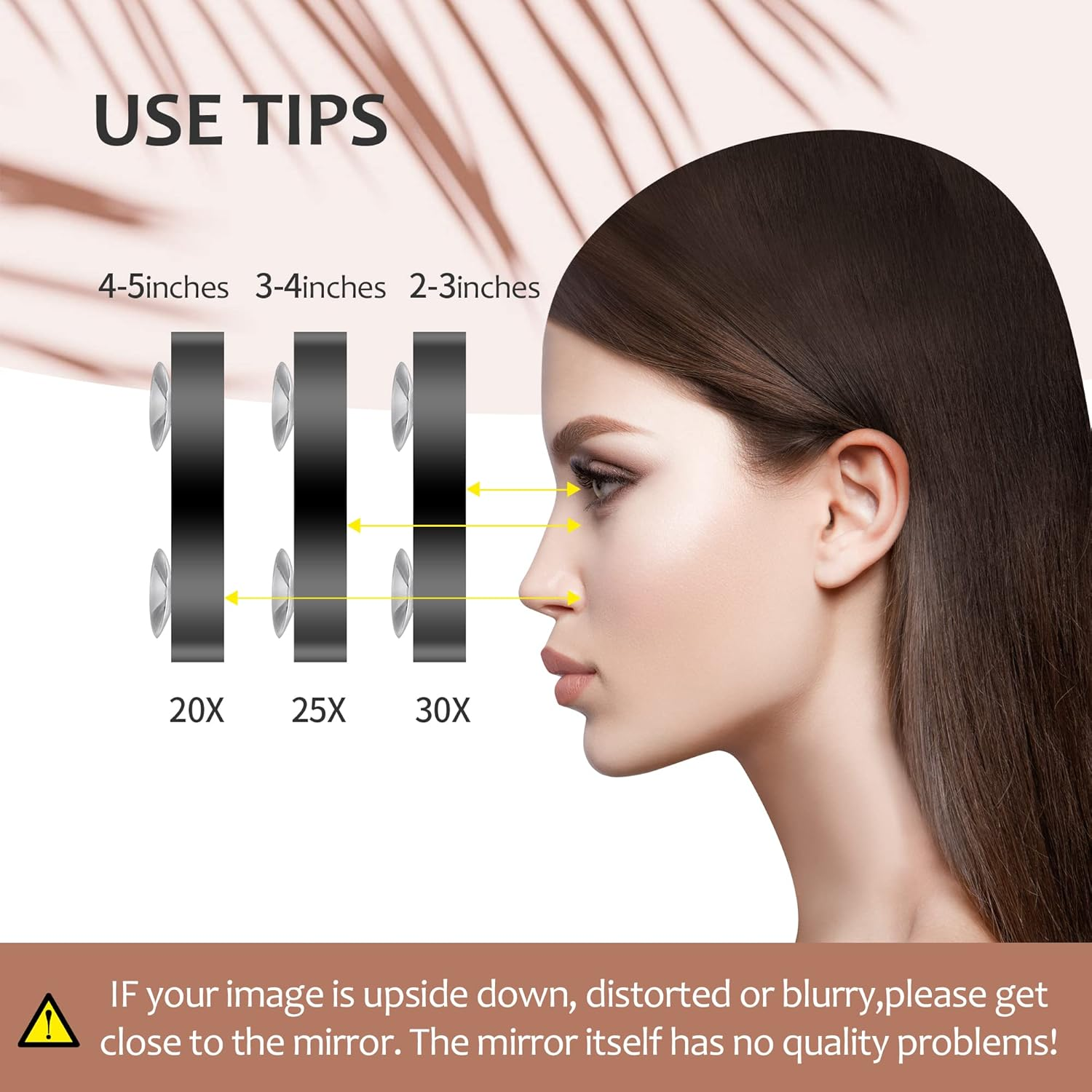 MIYADIVA Magnifying Mirror, Small Mirror with Suction Cup and Tweezers, as a Travel Magnifying Mirror, Compact Mirror Set for Plucking Eyebrows 3.5 Inches image number 3