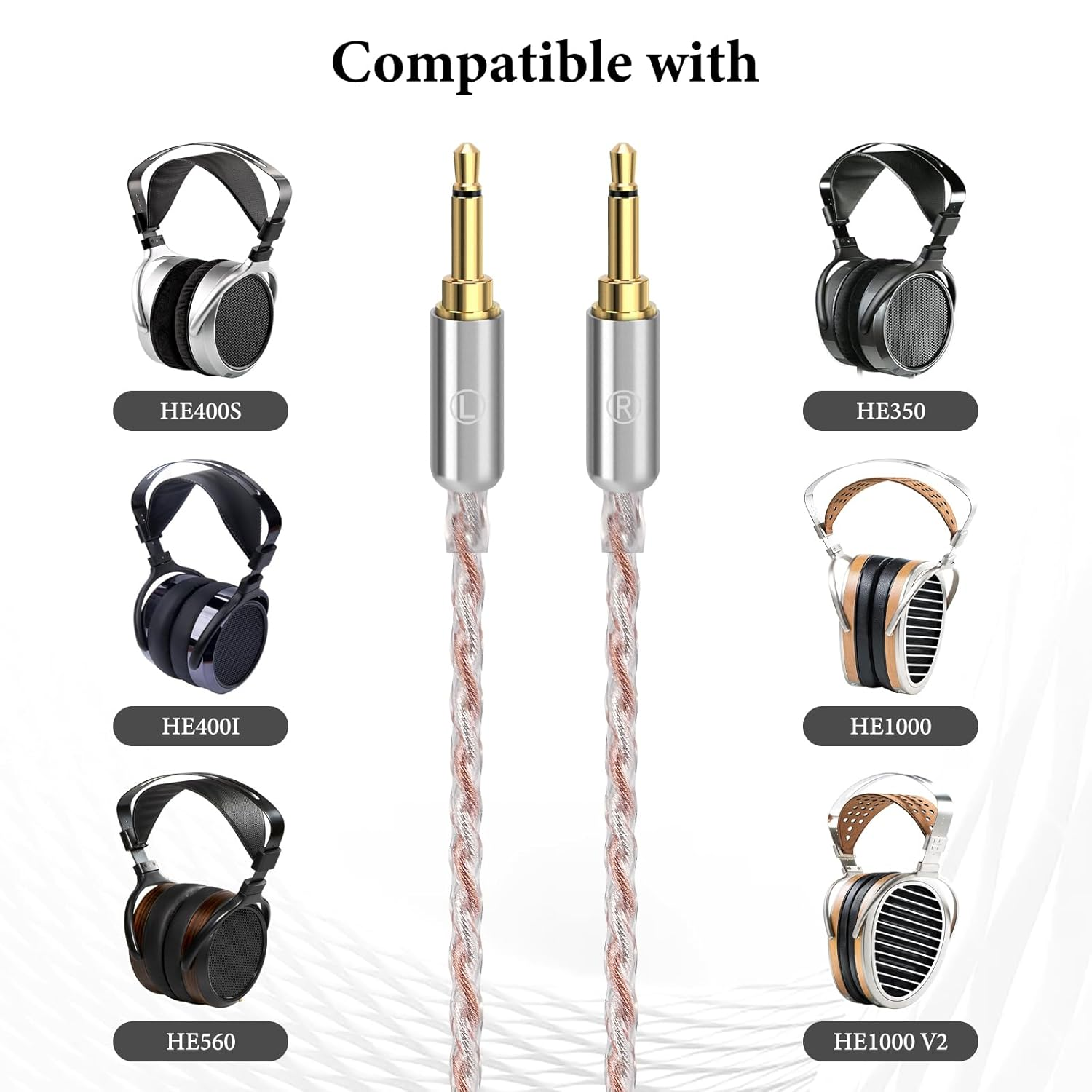 Geekria Apollo 4.4Mm Balanced Male to Dual 2.5Mm Male Headphone Upgrade Cable Compatible with HIFIMAN HE400S, He-400I, HE560, HE350, HE1000 V2, 4-Core 6NOCC Copper Wire (4.9FT / 1.5M) image number 2