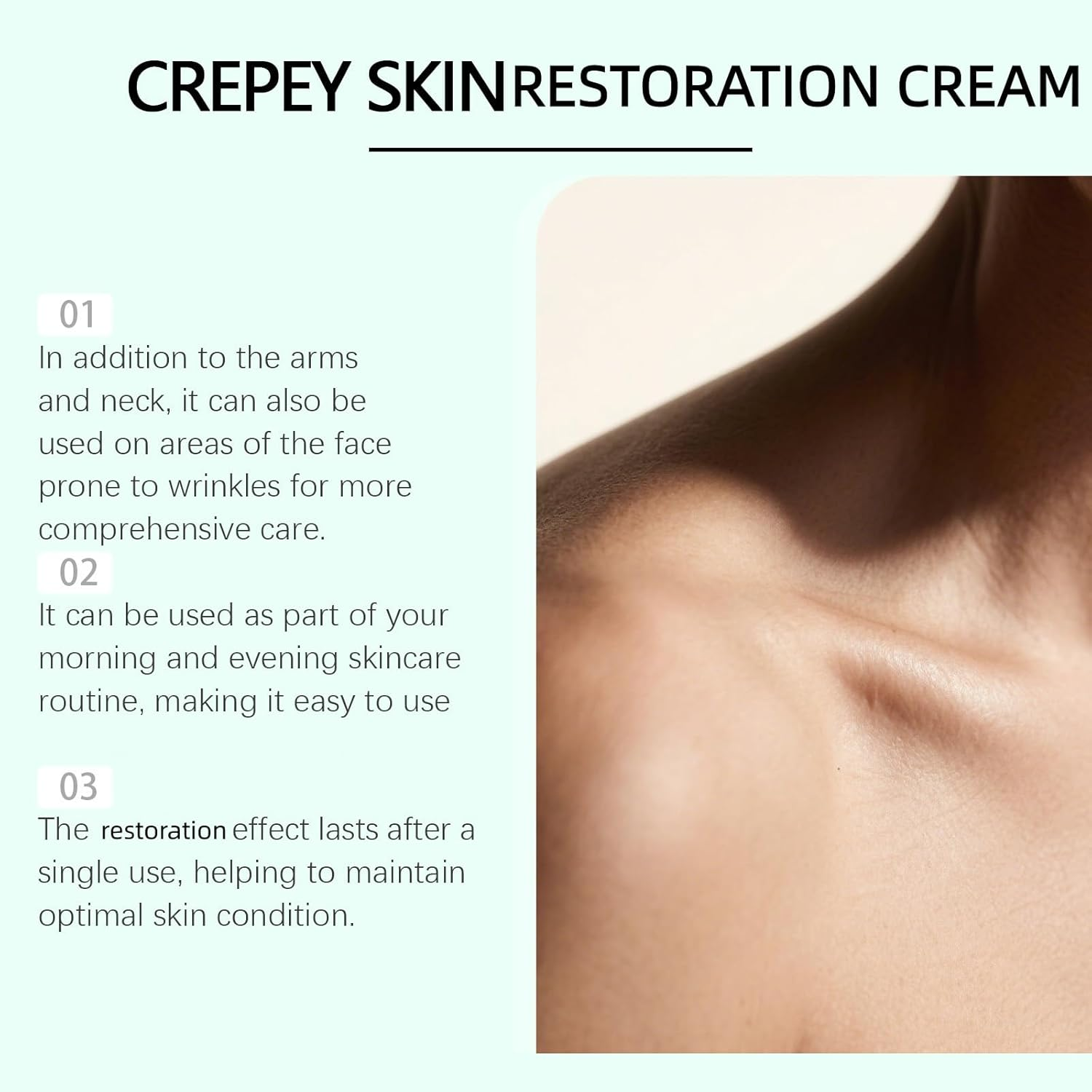 Crepey Skin Cream - Collagen & Retinol Firming Cream for Neck, Arms & Face, Deep Moisturizing Anti-Aging Cream for All Skin Types,Collagen and Hyaluronic Acid Moisturizer,Tighting (2PCS) image number 2