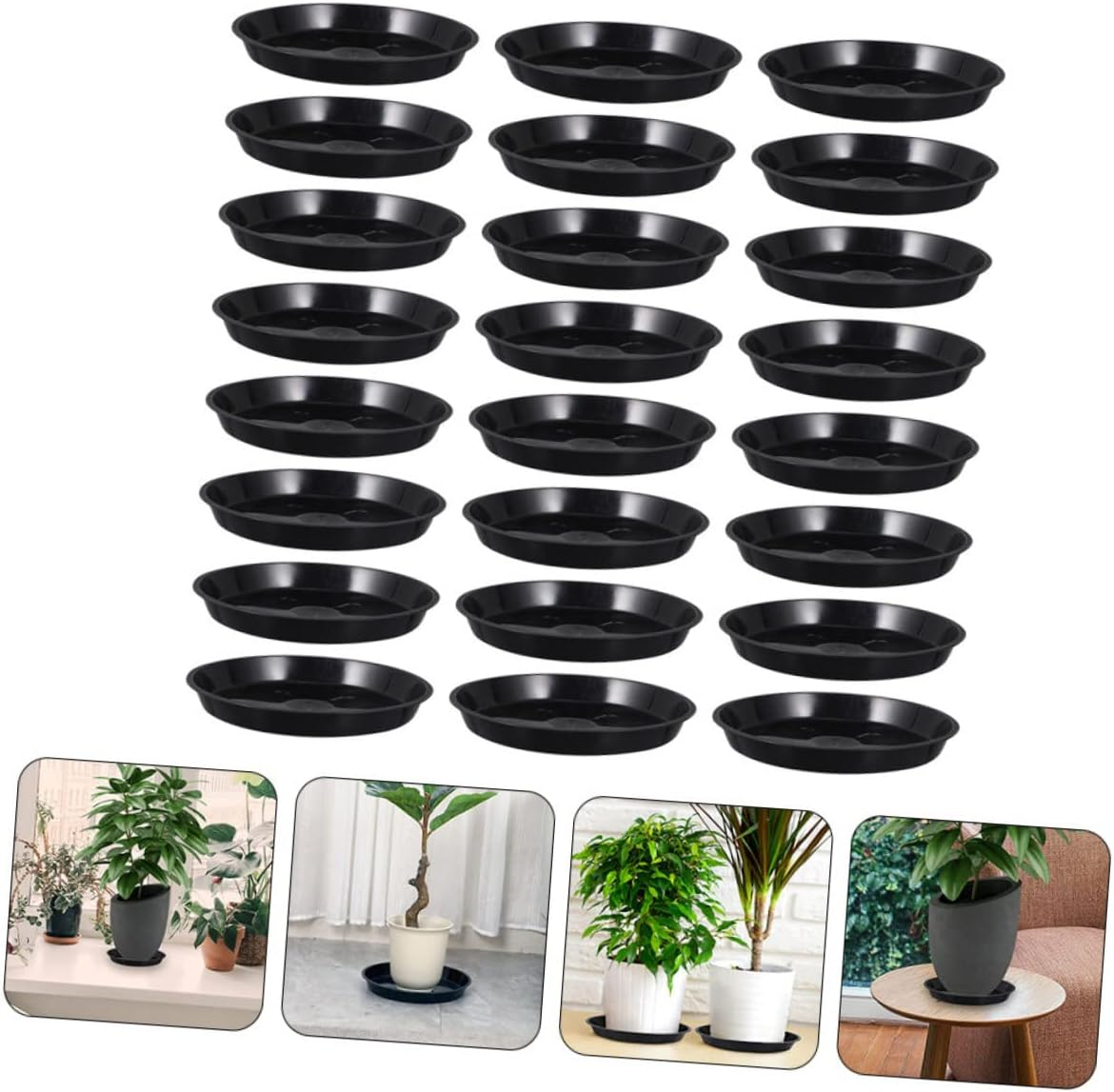 Kisangel 25Pcs Plastic Flower Pot Trays as Flowerpot Base for Indoor Plant Pot Ground Flowerpot Trays for Potted Plant image number 3