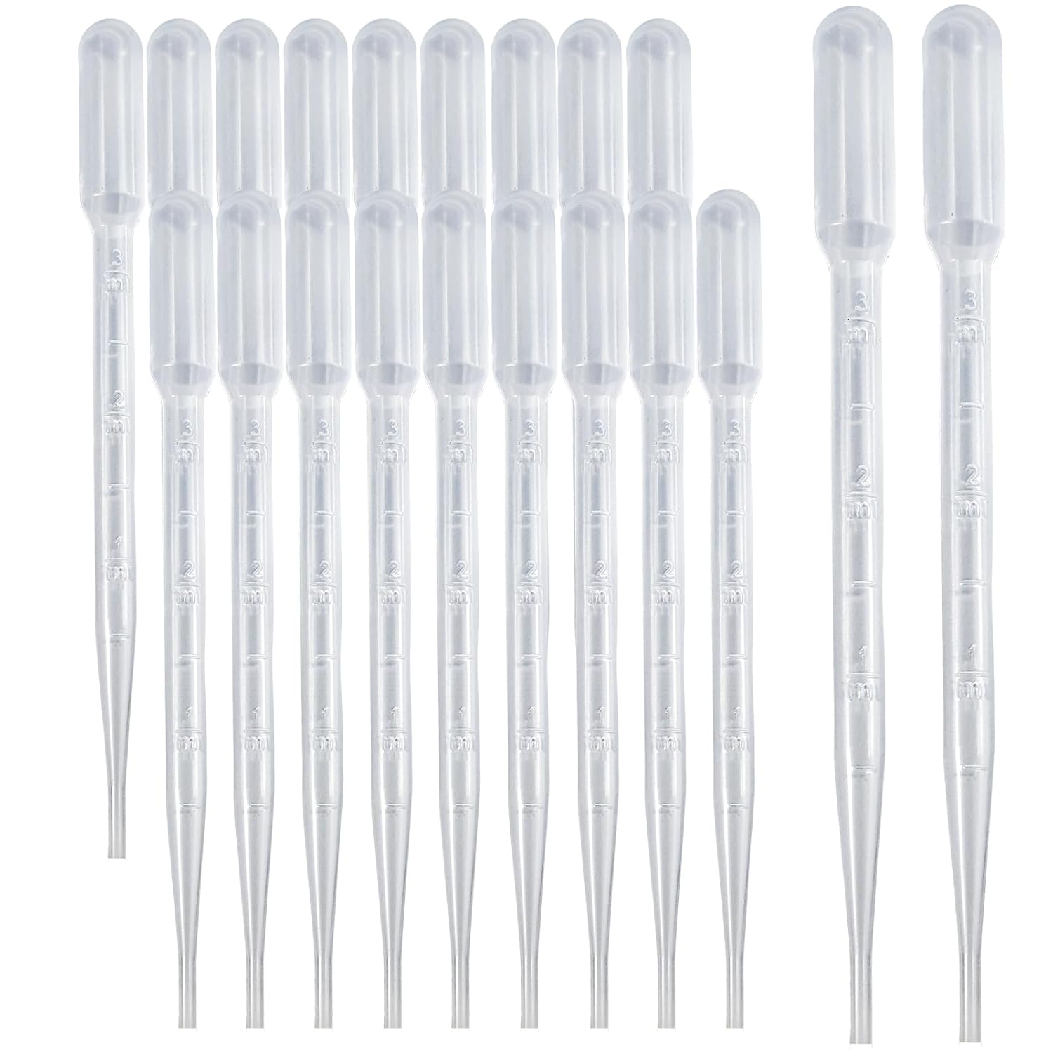 Zkupanx 20 PCS Pipette 3ML - Flexible Eye Dropper for Accurate Liquid Transfer, Excellent Suction - Perfect for Oils, Resin, Crafts, Labs, Kids Activities - Plastic Pipettes, Droppers, Eye Droppers image number 1