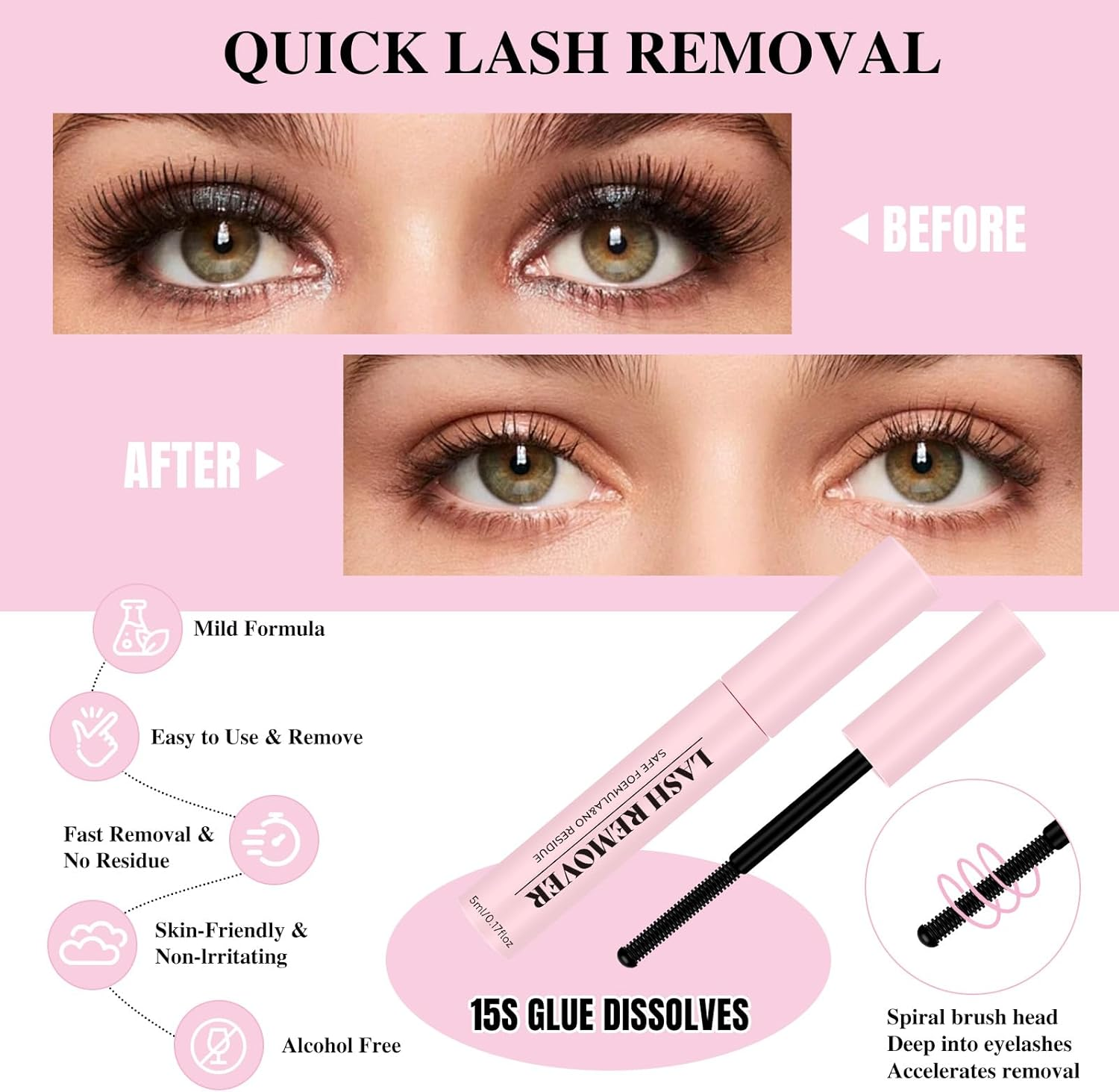 Lash Cluster Glue Bond and Seal Kit with Lash Glue Remover and Tweezers Long-Lasting, Waterproof for DIY Eyelash Extension at Home Use Beginners Friendly Kit 4-In-1 image number 1