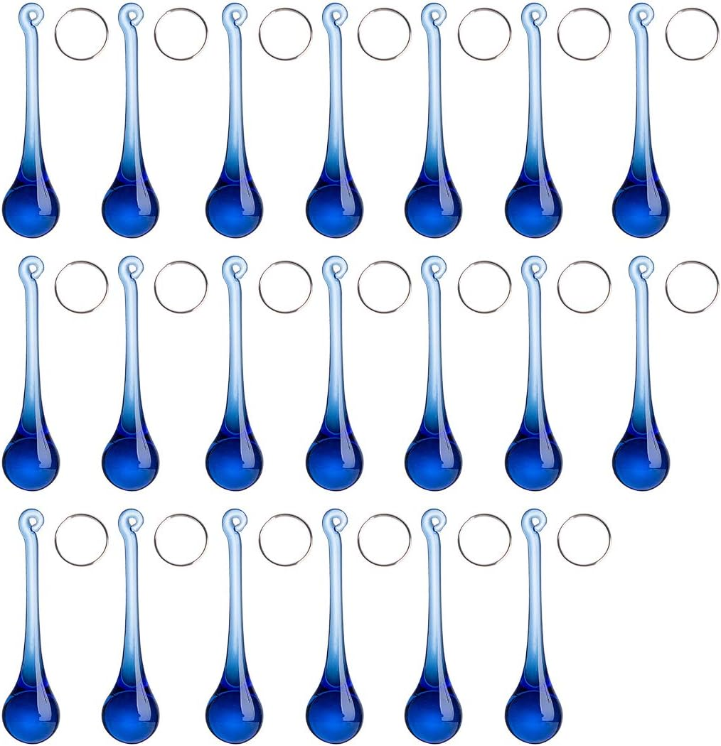 LONGWIN 20Pcs 3Inch Crystal Teardrop Pendant Chandelier Parts Wedding Decoration Christmas Tree Decorations (Multicolor)