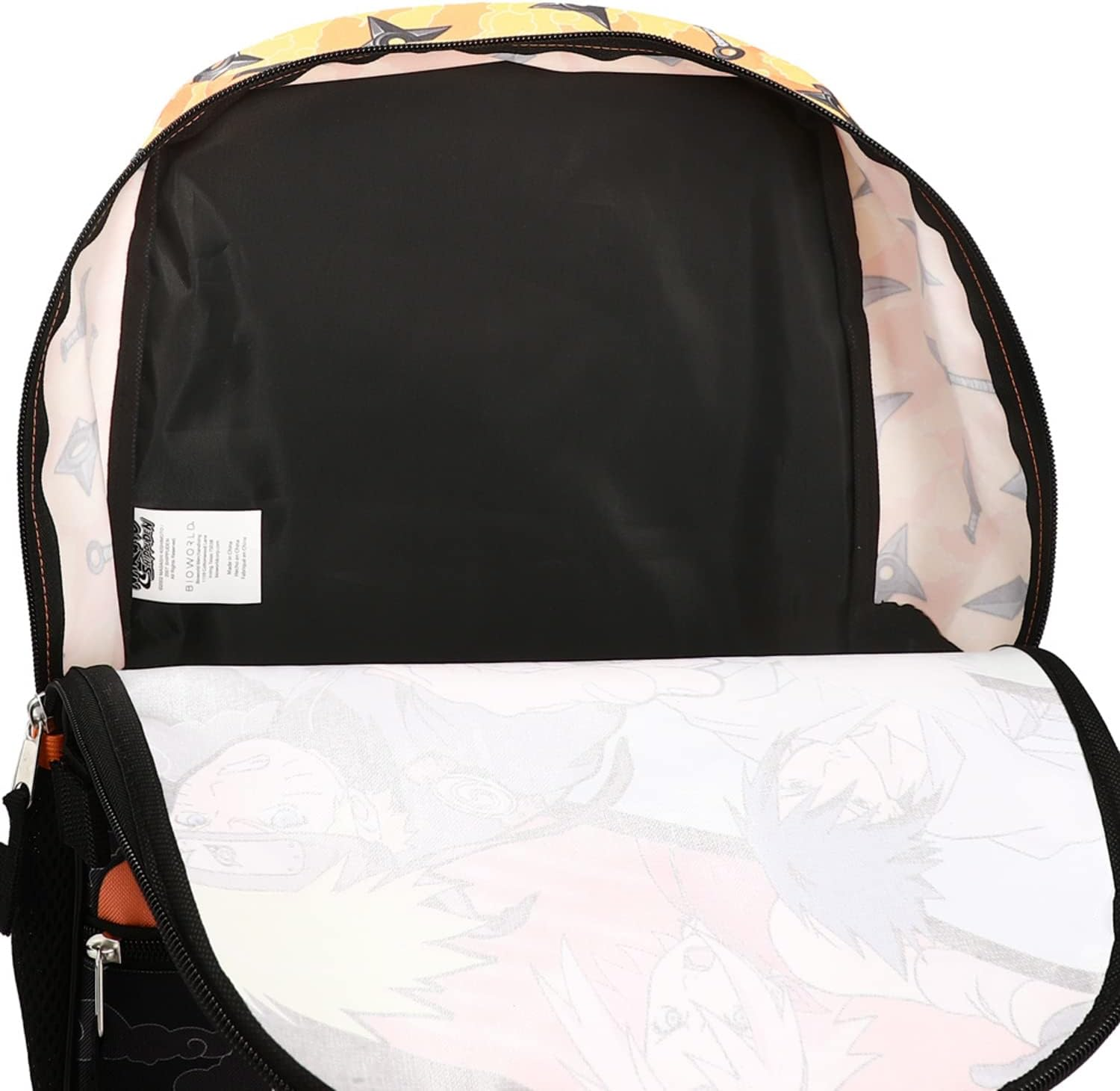 Bioworld Naruto Anime Character Print Orange and Black 5-Piece Backpack Set for Boys, Orange, OSFA, Classic image number 4