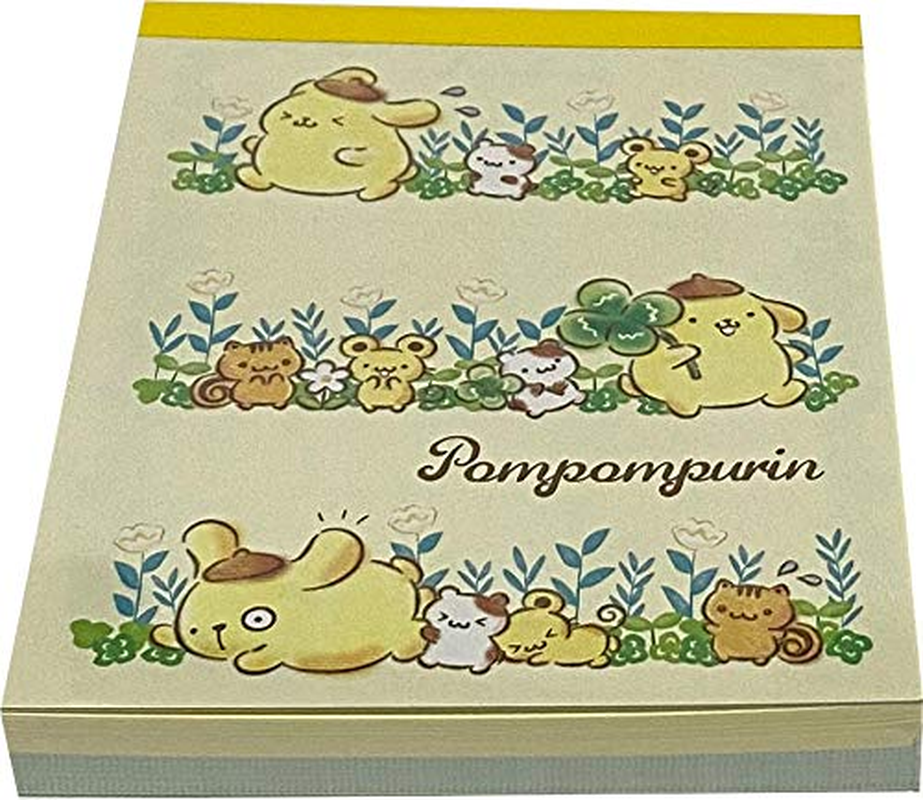 Yamanoshigyo Sanrio Pompompurin Mini Block Notepad Memo Pad Paper 2Design 100Sheets Japan (Walking) image number 4