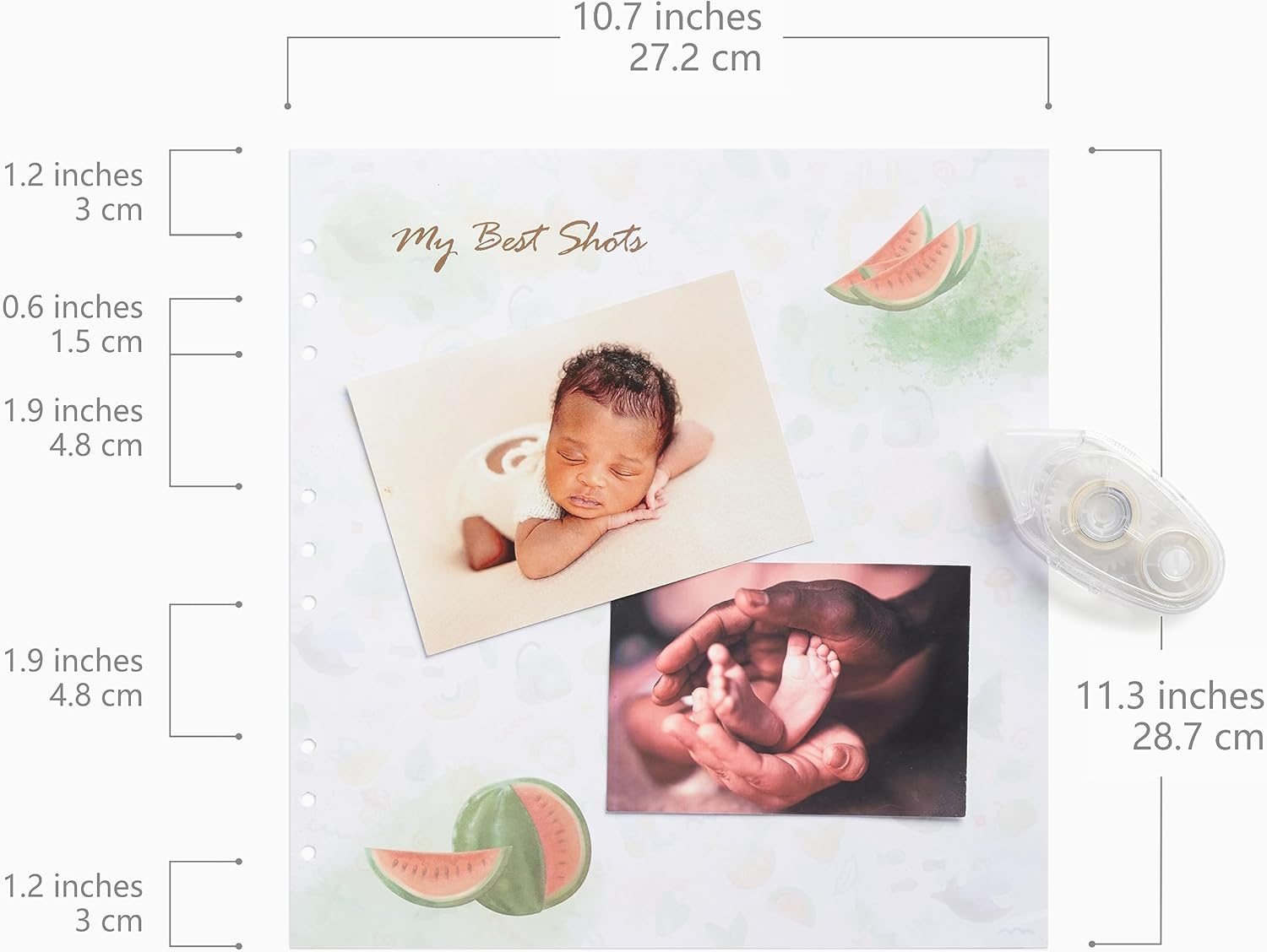Baby Memory Book Extra Pages for Photos &ndash; Baby Book &ldquo;Choose Joy&rdquo; | 10 Additional Paper Sheets for Loose-Leaf Baby Photo Album Keepsake Journal for Newborn Girls Boys | Refill Paper Set