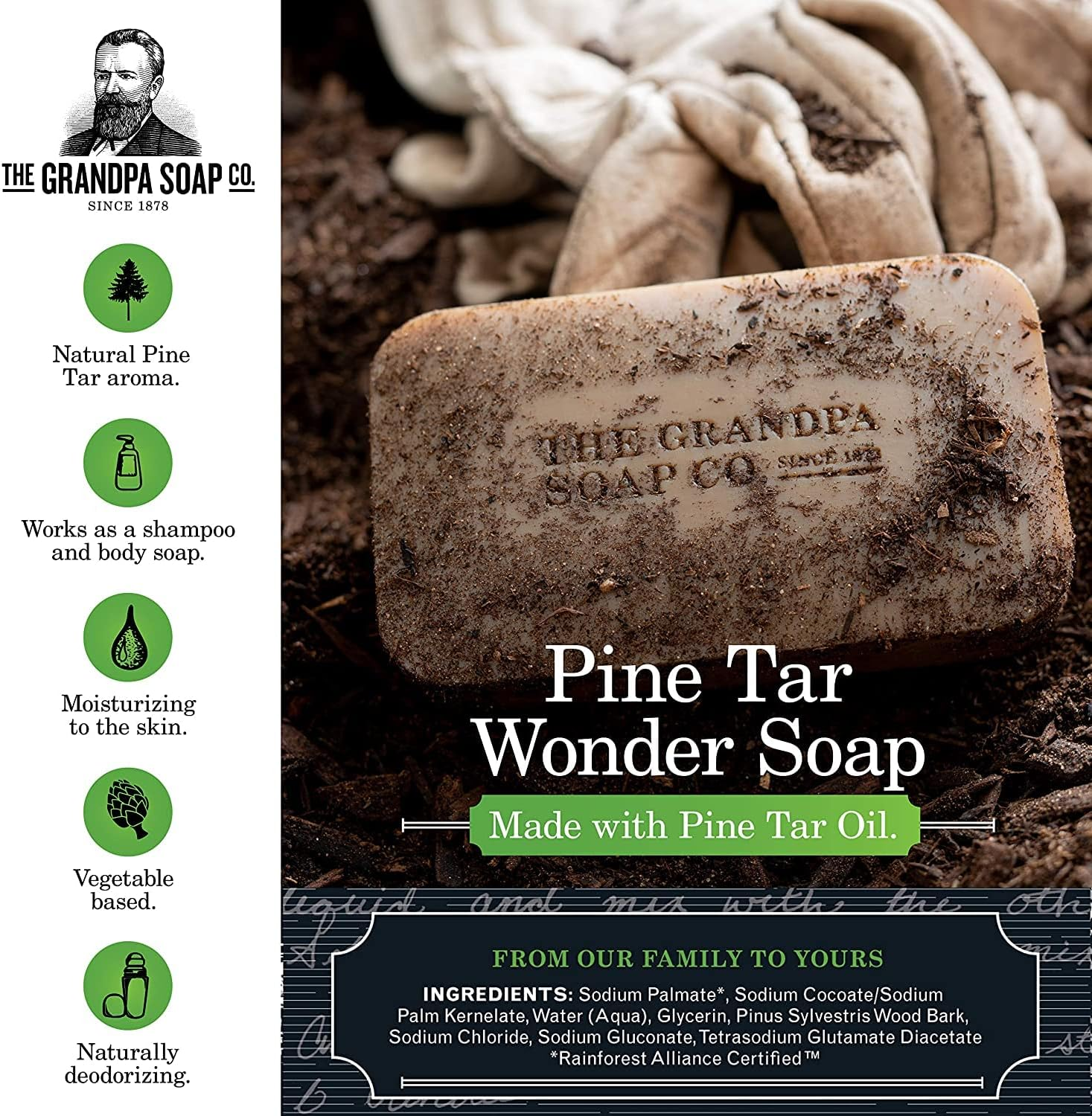 Grandpa'S Pine Tar Soap 4.25 Ounce (Pack of 2)