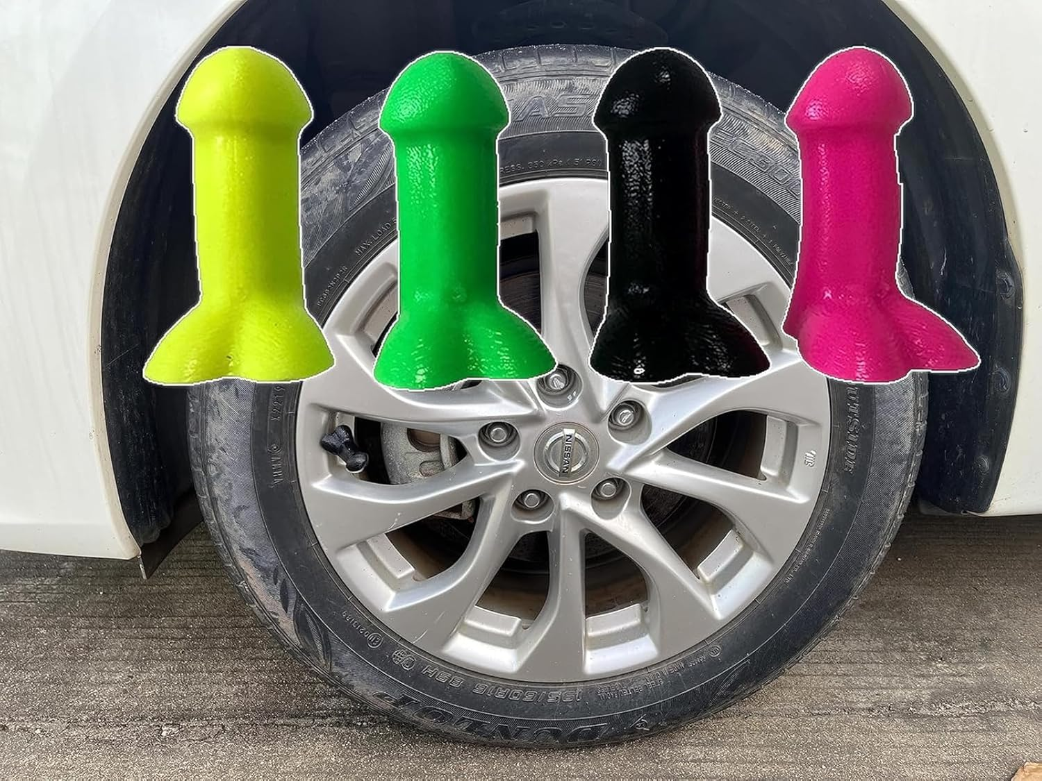 XIANZHAO Prank Luminous Universal Valve Stem Caps,Funny Airtight Luminous Perfect Prank Tire Caps Great for Pranks Gift Bachelorette Parties Dust Prevention Fit Cars, Truck,Bike，Motorcycles (4Pc) image number 4