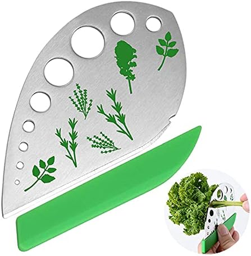 Herb Stripper, Jiaedge Green 9 Holes Stainless Steel Kitchen Herbs Leaf Stripping Tool, Metal Herb Peeler for Kale, Collard Greens, Thyme, Basil, Rosemary Stripper image number 3