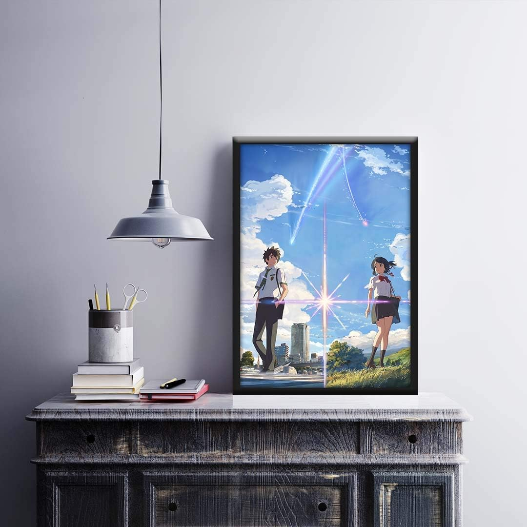 MCSID RAZZ -Anime Combo Kimi No Na Wa Your Name with Tenki Koweathering Wall Decor Poster for Home Office, Frame Not Included [ Size A3, 12 X 18 Inch ]-Best Birthday Gift image number 1