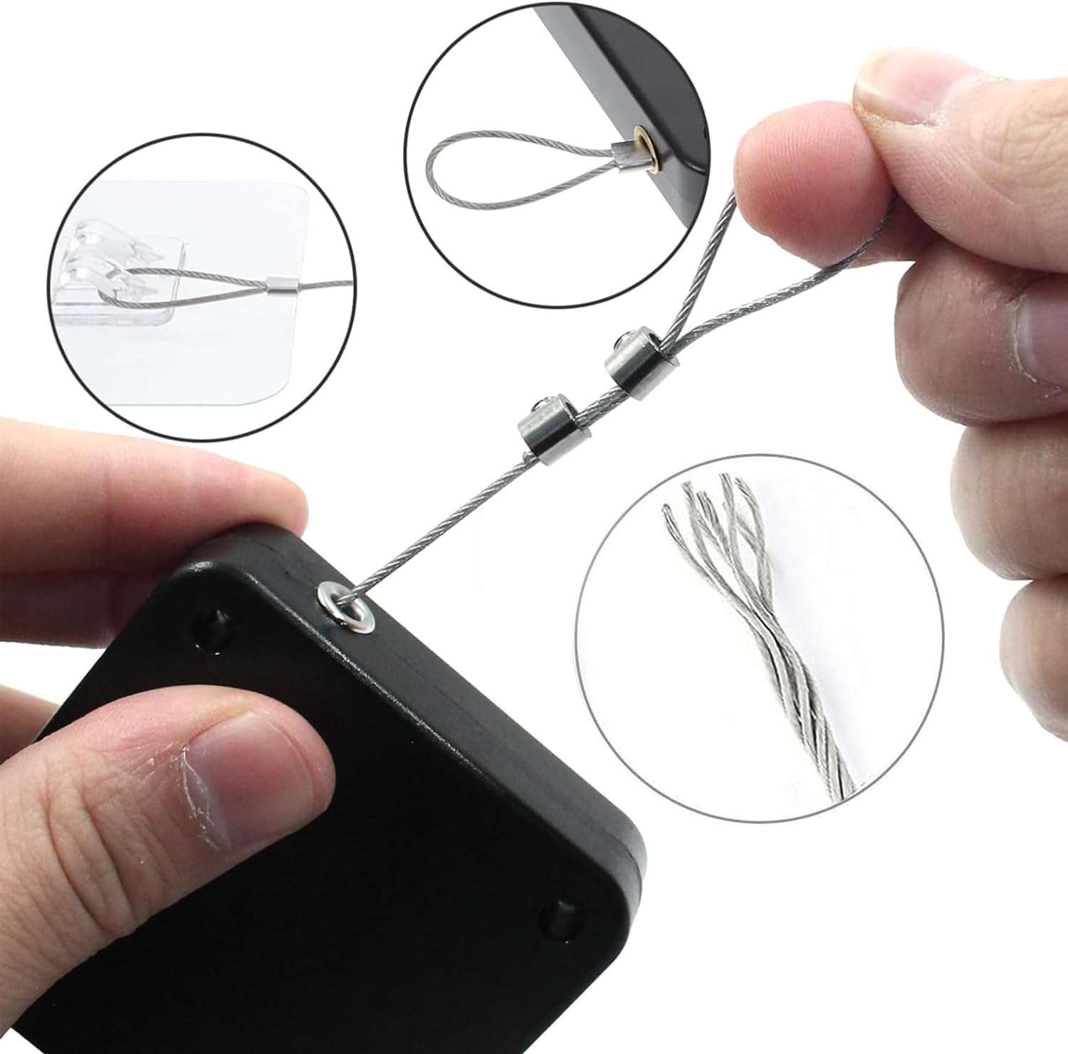 Punch-Free Automatic Sensor Door Closer, 2 Pcs Residential Sliding Screen Door Closer with Steel Drawstring for Bedroom/Storm/Home image number 6