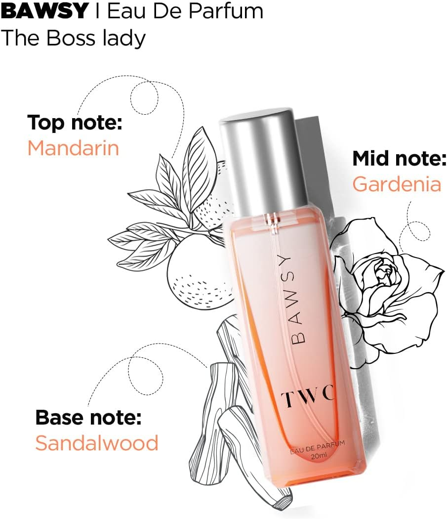 The Woman Company Specially Curated Perfume Gift Set 4*20Ml Vibe Tribe, Luxury Long-Lasting Fragrance, Bawsy for Office Going, Classy Date, Gutsy Outing, Sassy Party for Women & Girls - Citrus, Spray