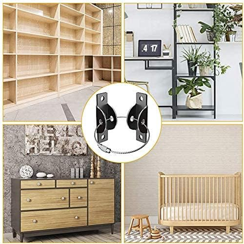 Furniture Strap for Baby Proofing, Metal Child Proofing Anti-Tip Furniture Anchors (6 Pack), Secure 400 Pound Falling Furniture Prevention Straps Child Pet Safety Straps Earthquake Resistant image number 4