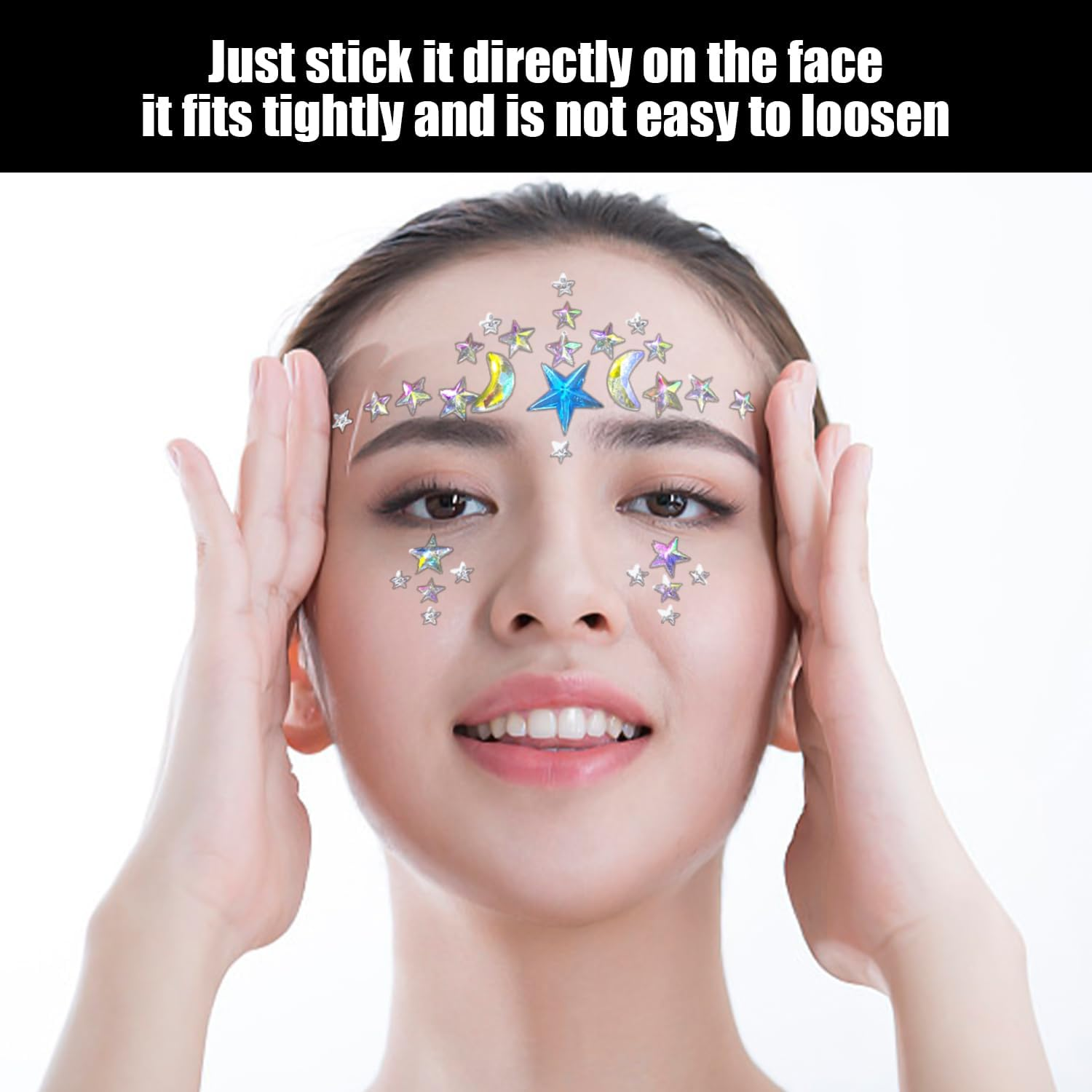 3 Rhinestone Stains, Face Decorations, Shiny Face Stains, Suitable for Parties, Costume Dances and Stage Performances image number 3